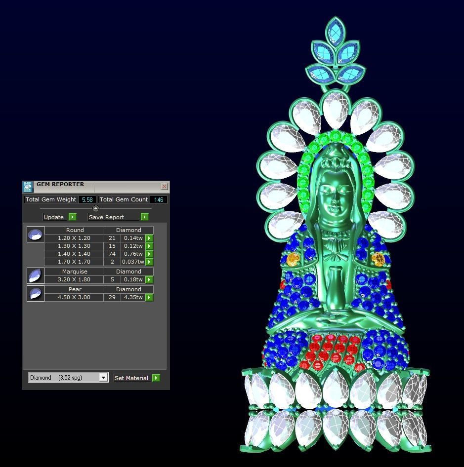 Faith Collection gold buddha pendant with diamonds _11