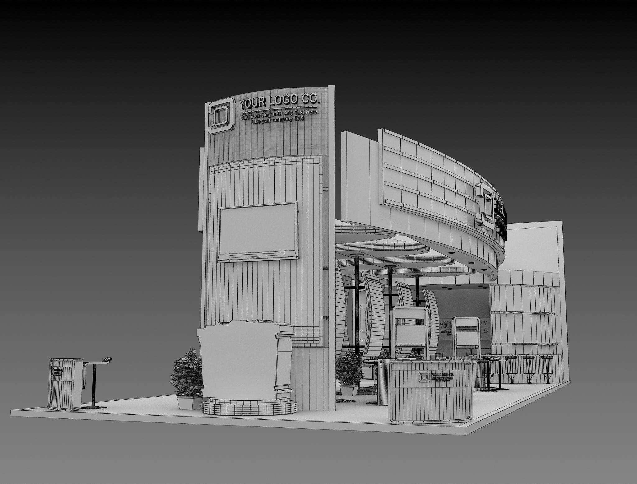 Booth Exhibition Stand a495b 3D model_3
