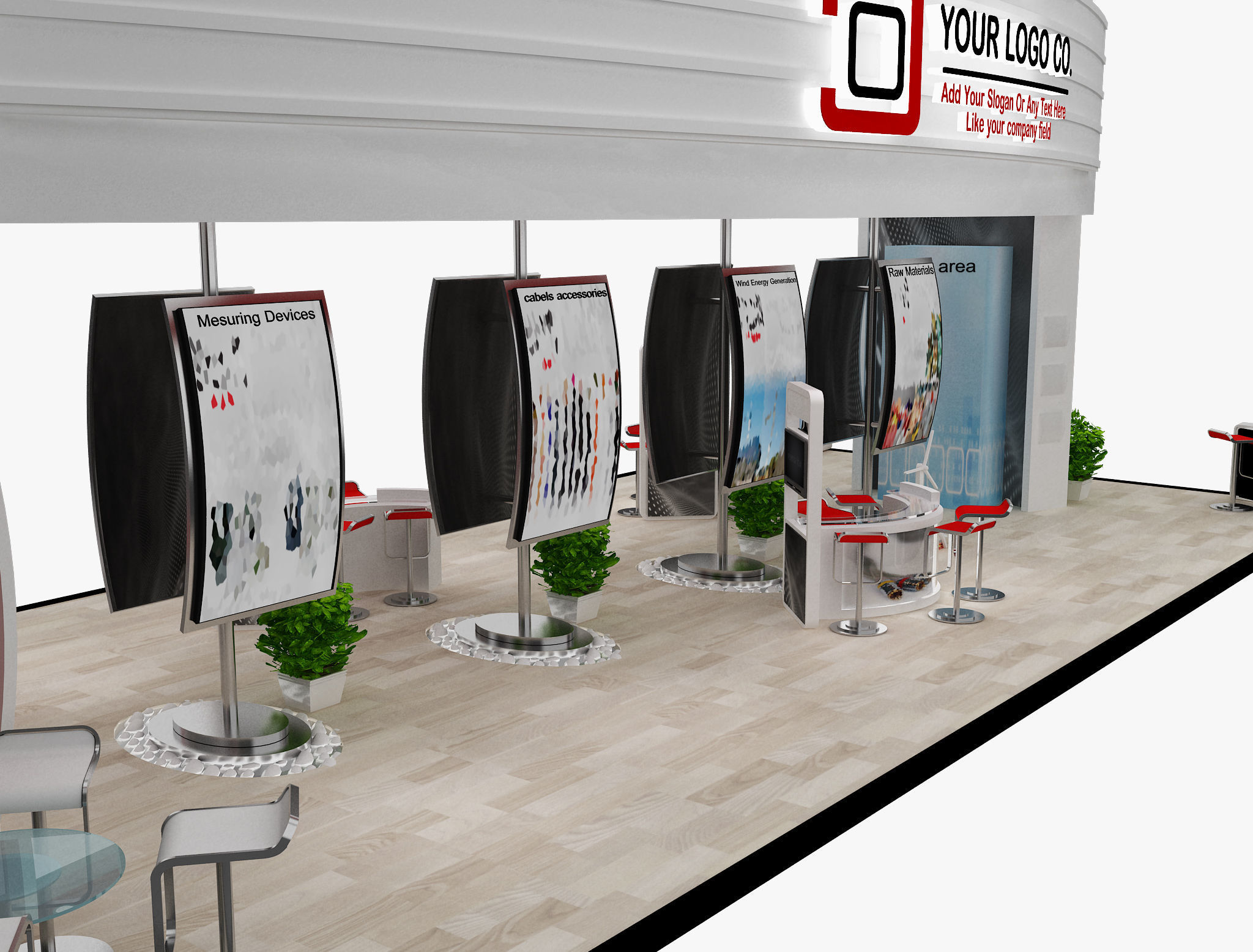 Booth Exhibition Stand a495b 3D model_12