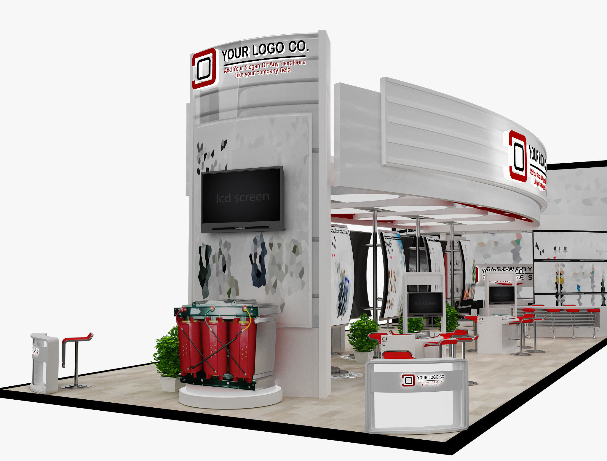 Booth Exhibition Stand a495b 3D model_6