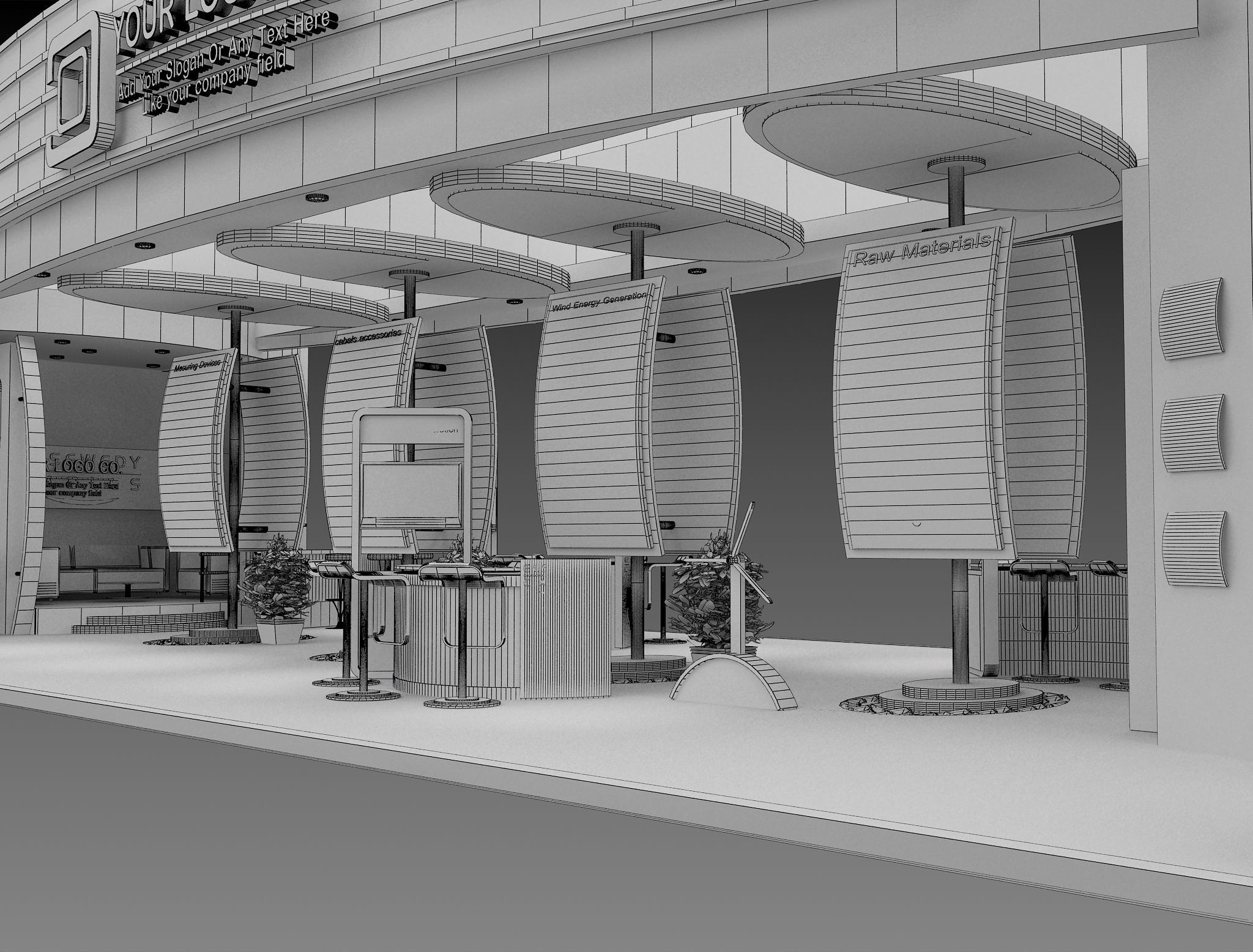 Booth Exhibition Stand a495b 3D model_19