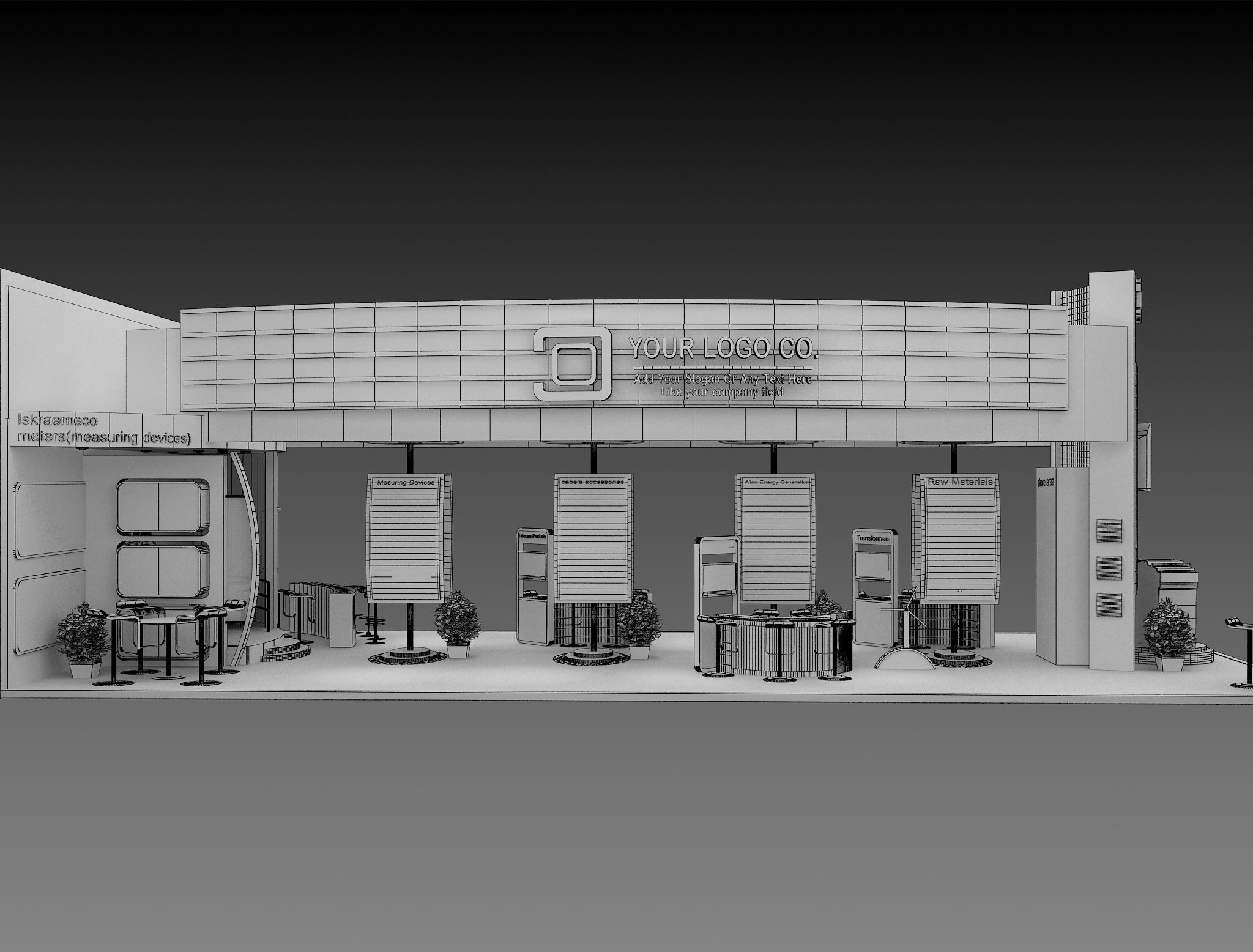 Booth Exhibition Stand a495b 3D model_11