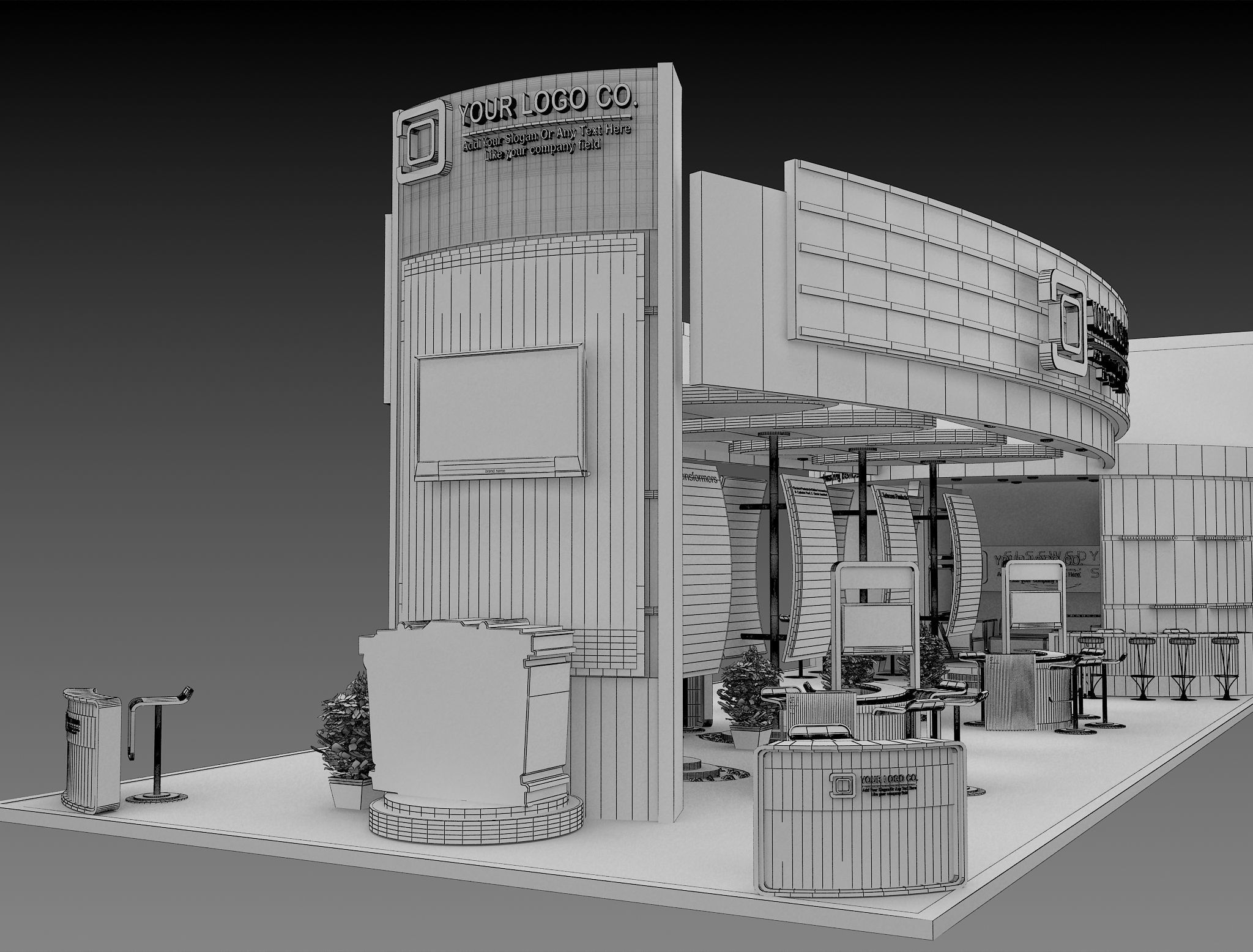 Booth Exhibition Stand a495b 3D model_7