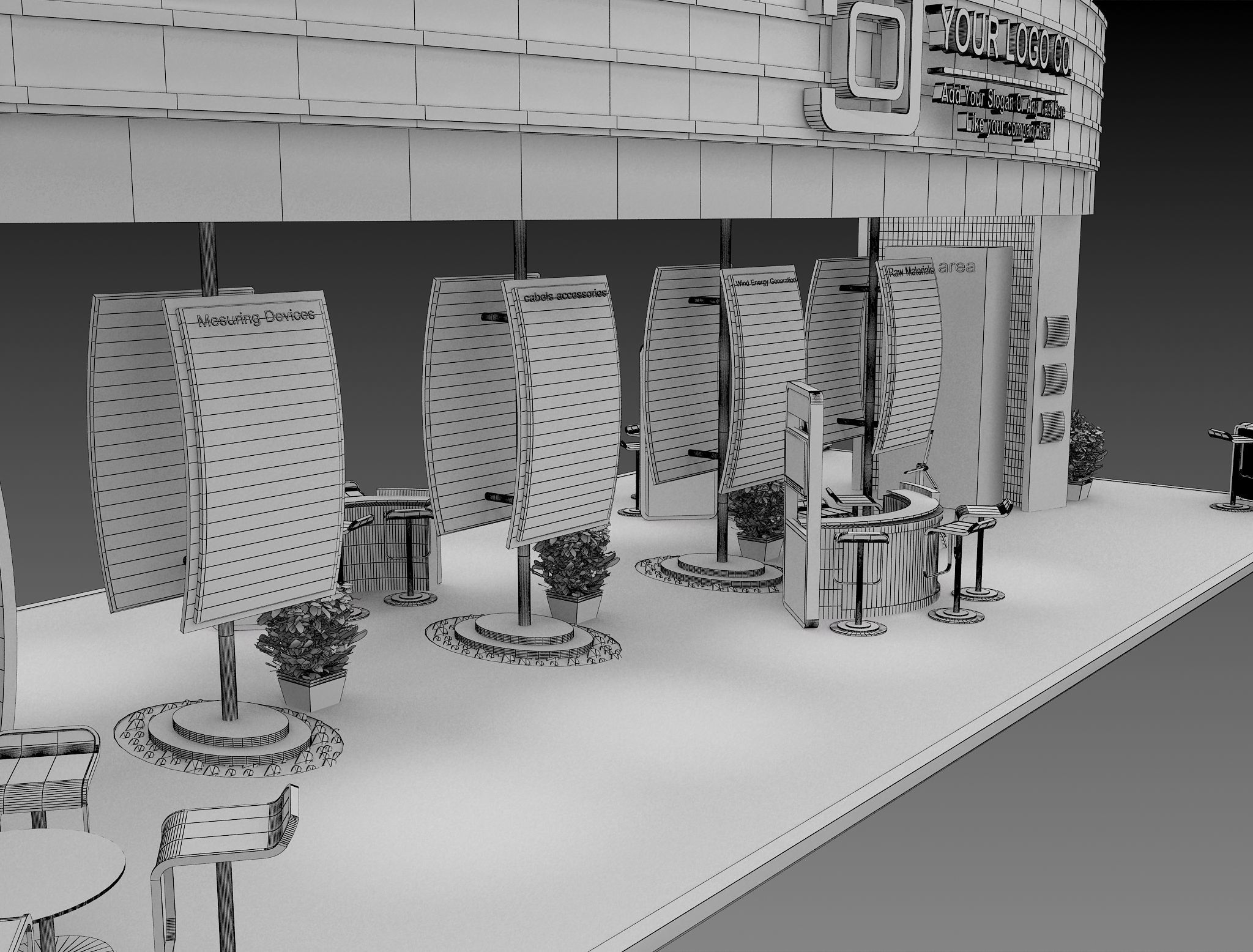 Booth Exhibition Stand a495b 3D model_13