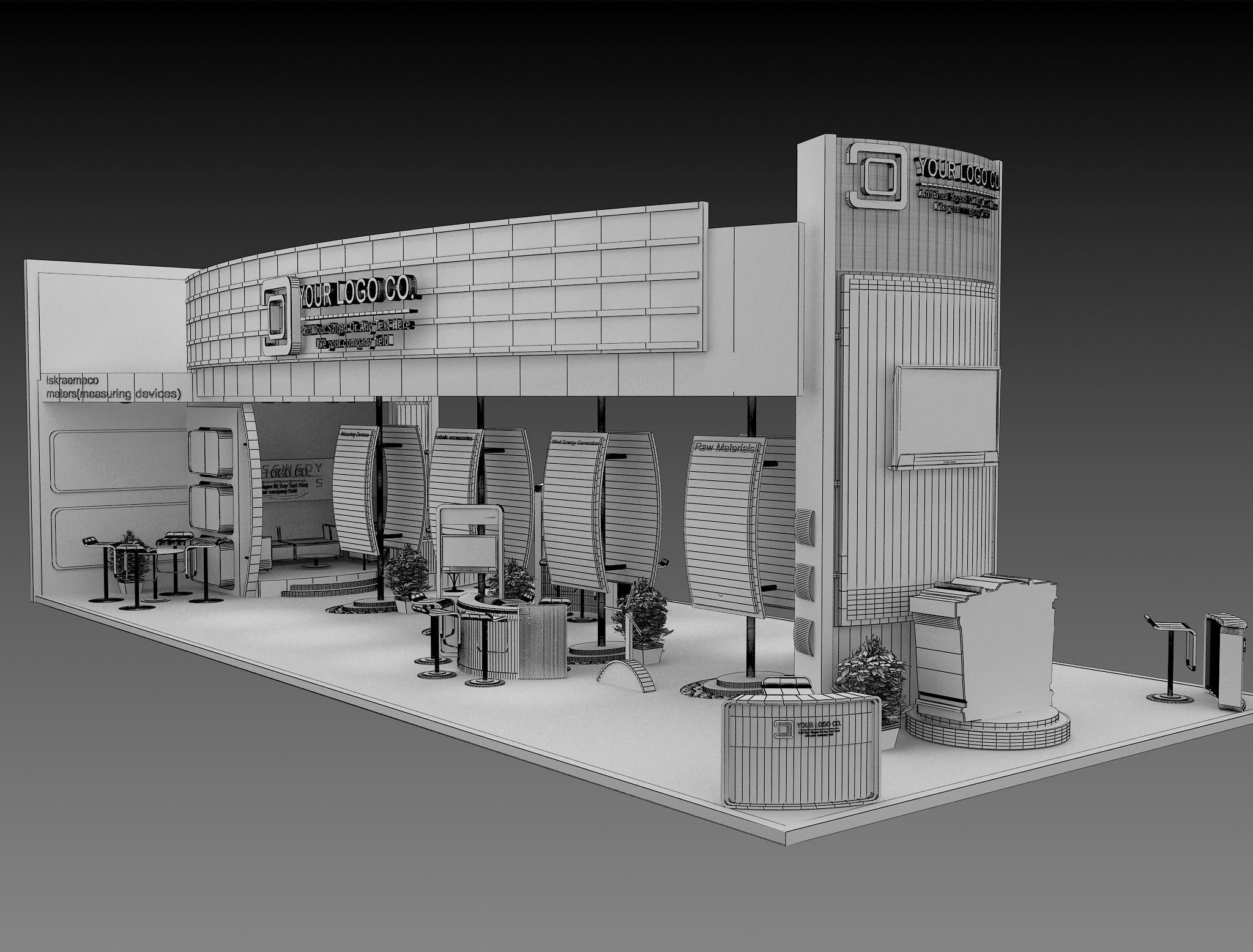 Booth Exhibition Stand a495b 3D model_17