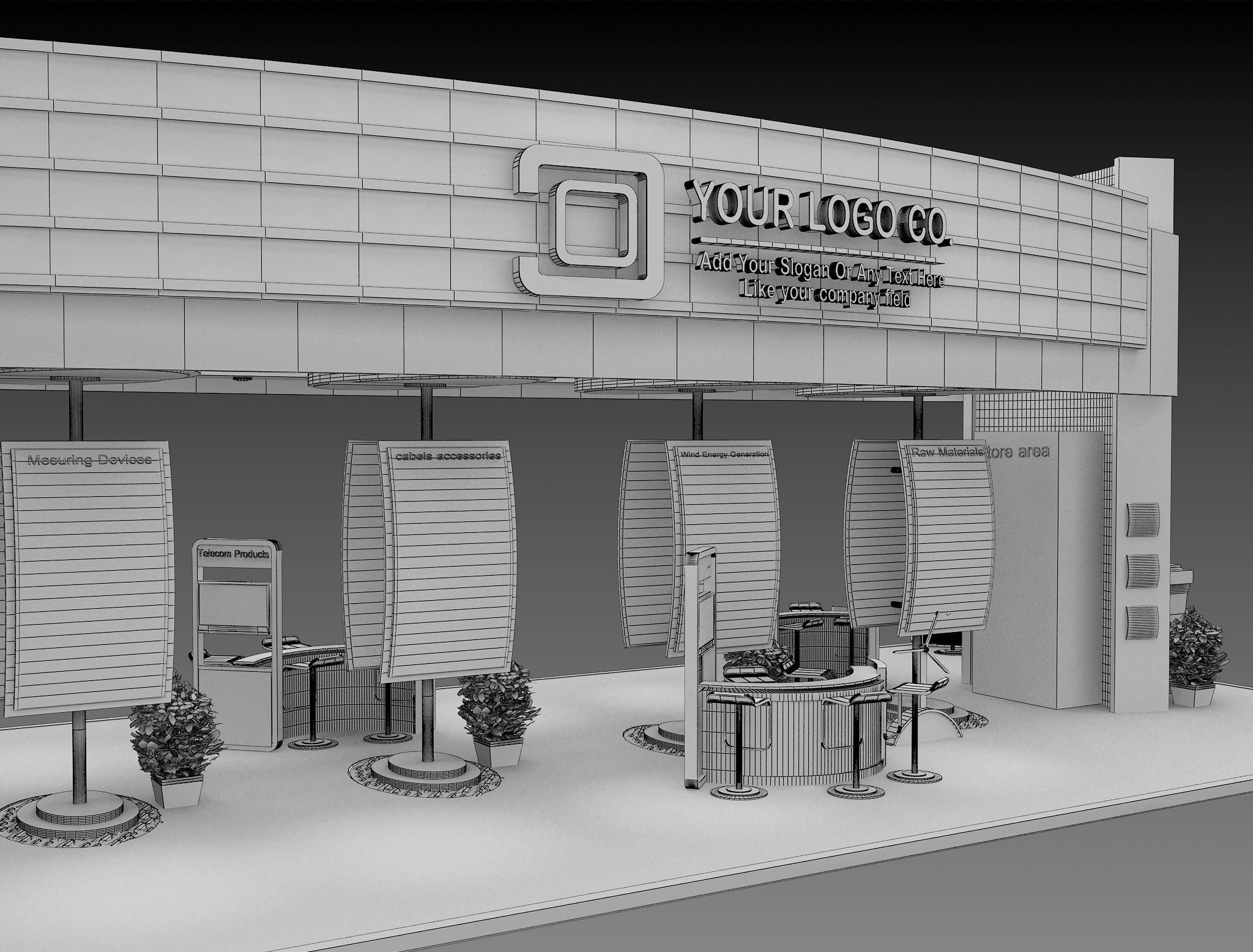 Booth Exhibition Stand a495b 3D model_29