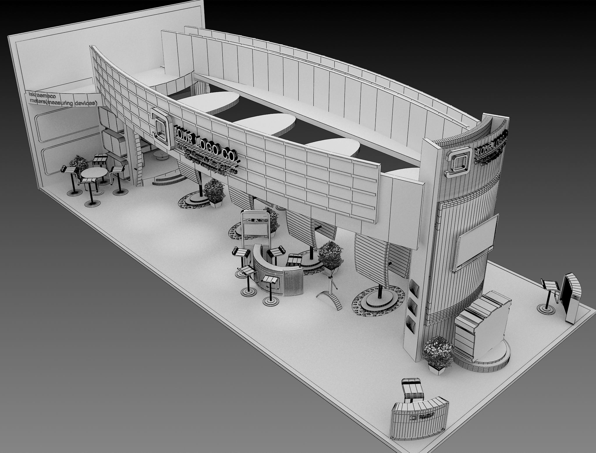 Booth Exhibition Stand a495b 3D model_1
