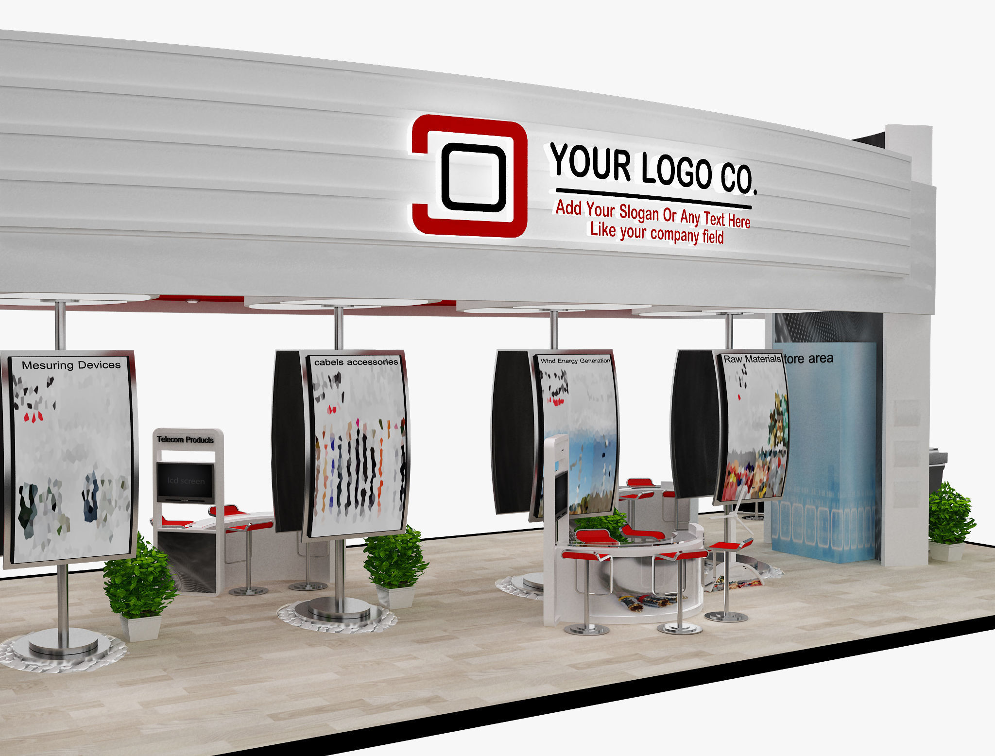 Booth Exhibition Stand a495b 3D model_28