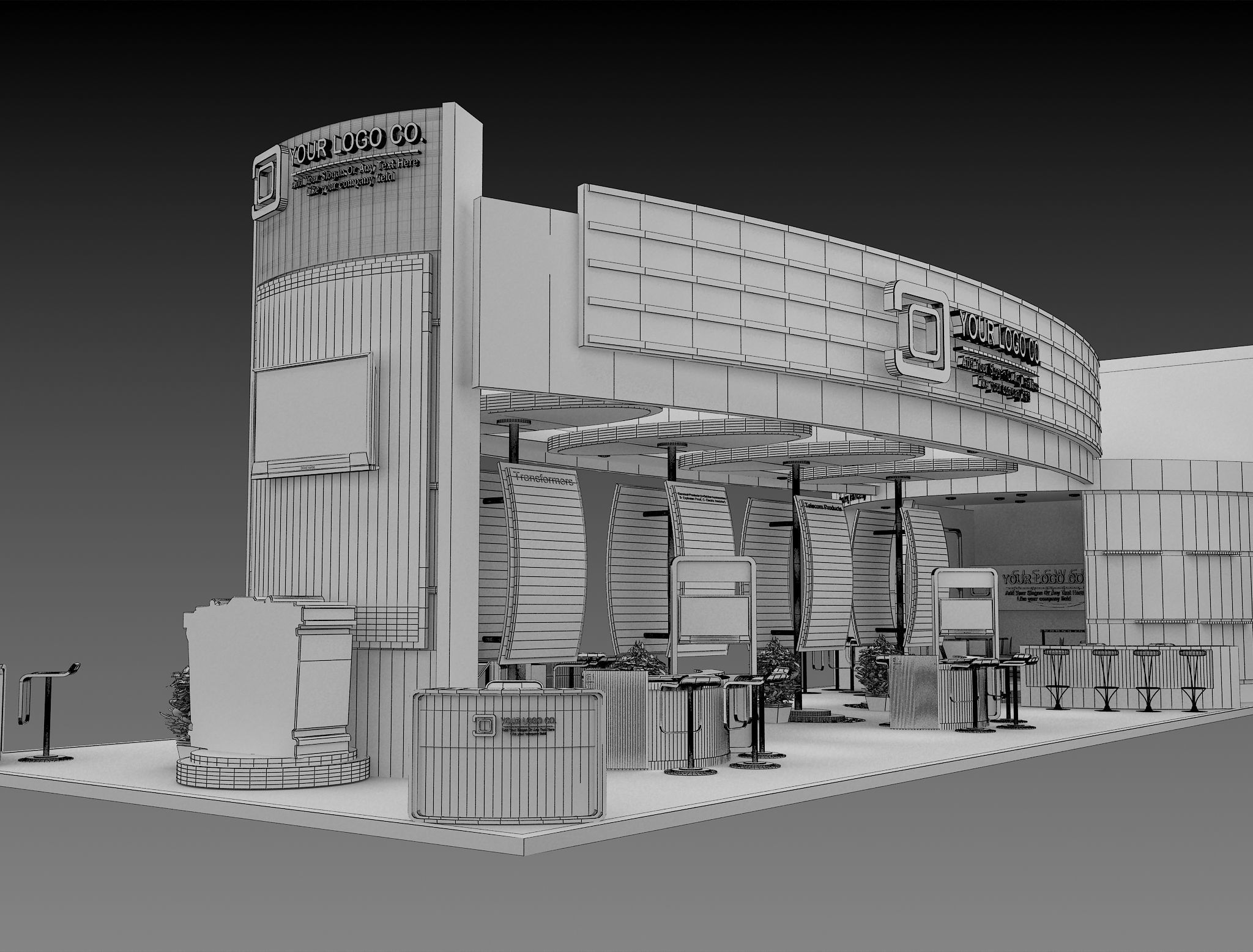 Booth Exhibition Stand a495b 3D model_5