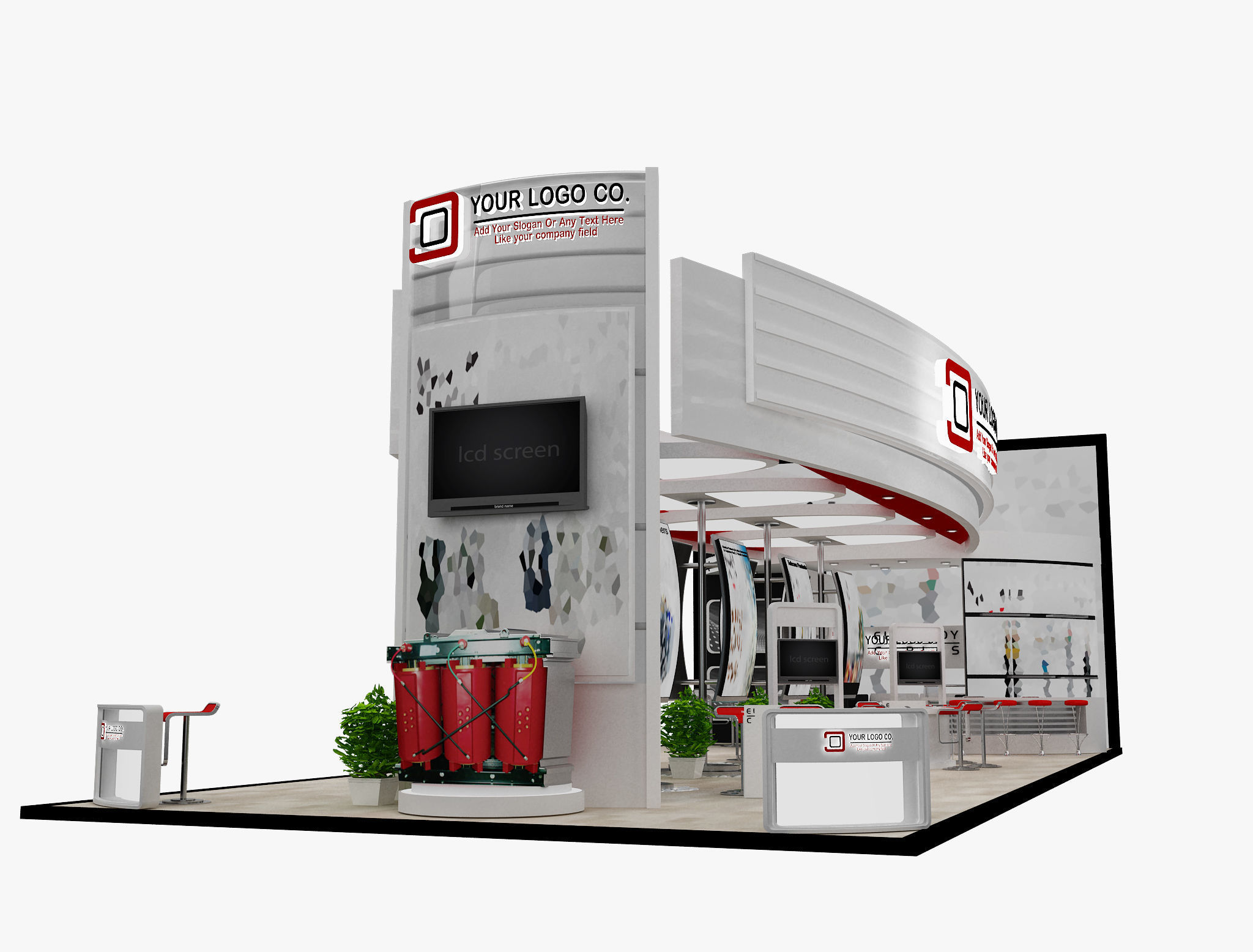 Booth Exhibition Stand a495b 3D model_2
