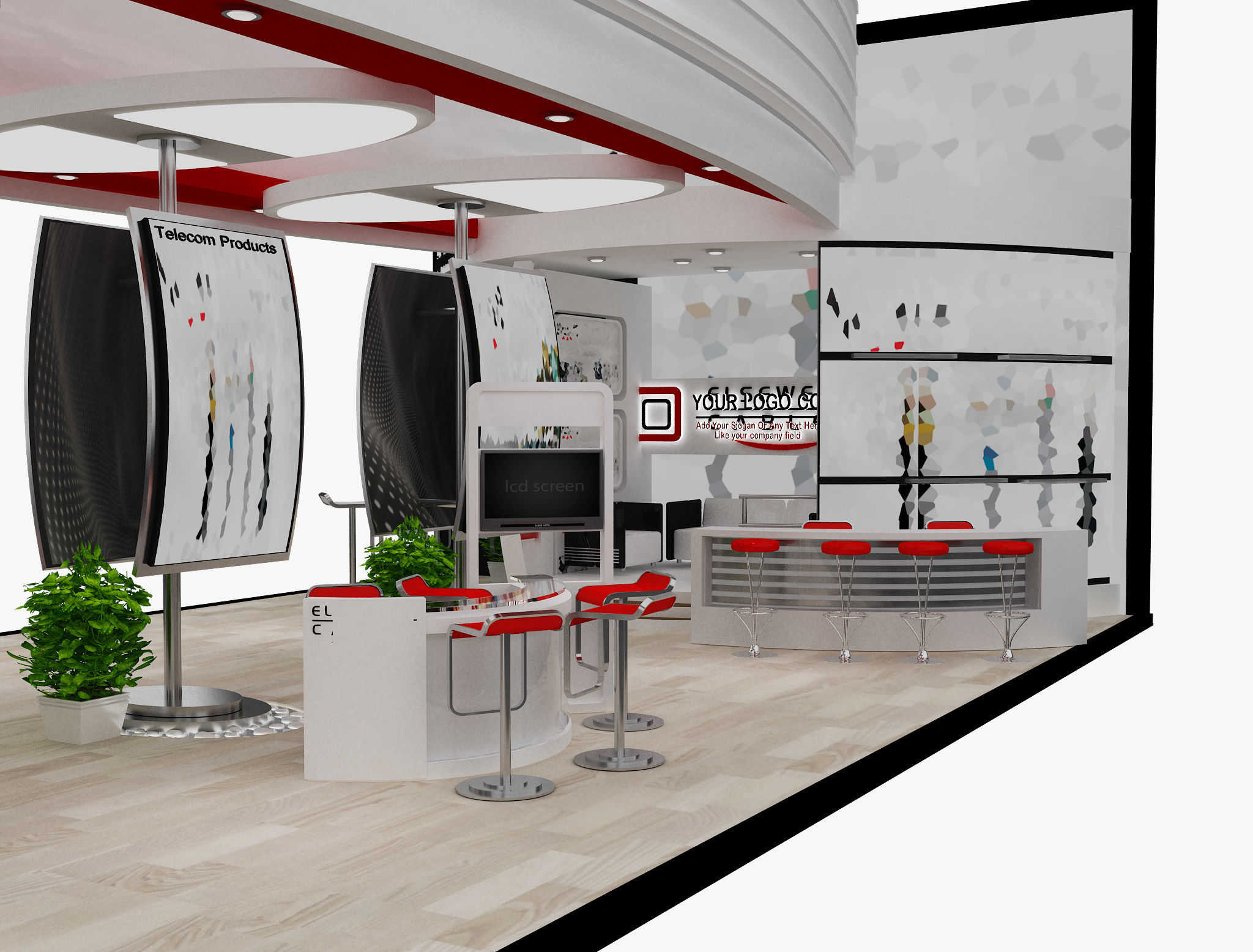 Booth Exhibition Stand a495b 3D model_22