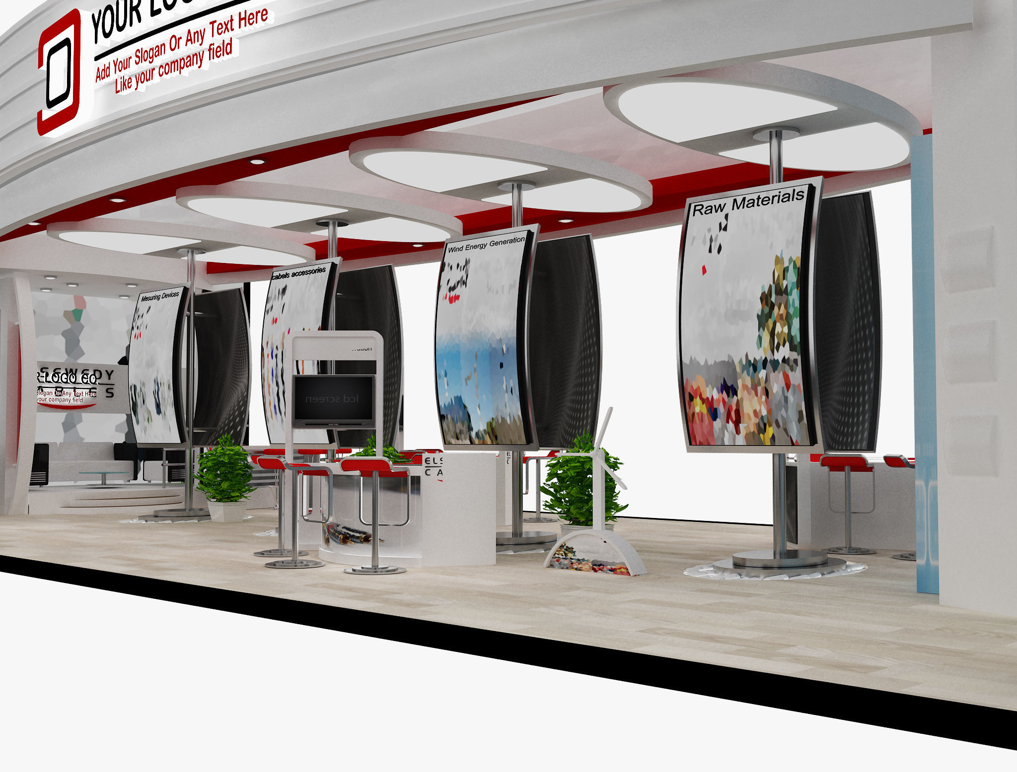 Booth Exhibition Stand a495b 3D model_18