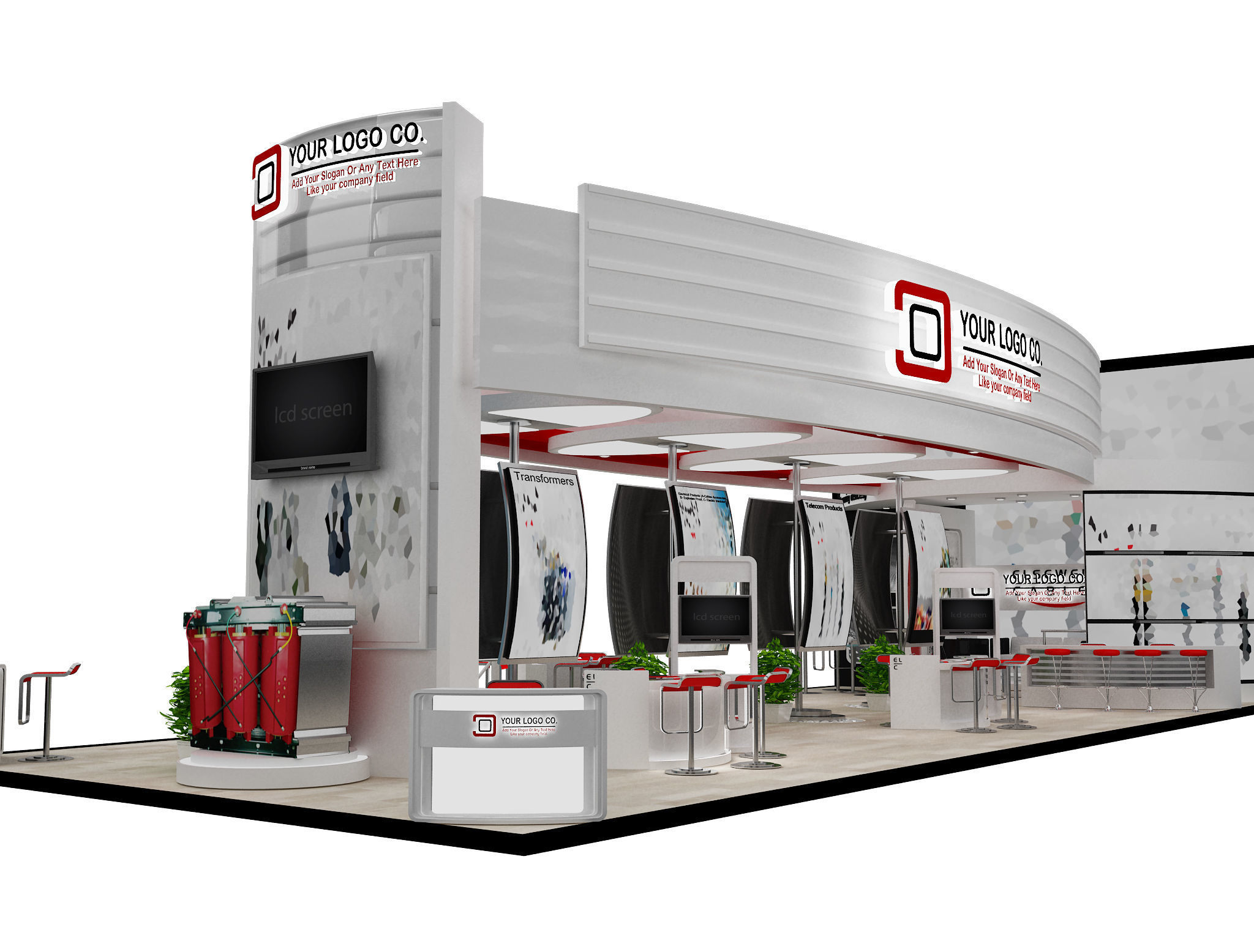 Booth Exhibition Stand a495b 3D model_4