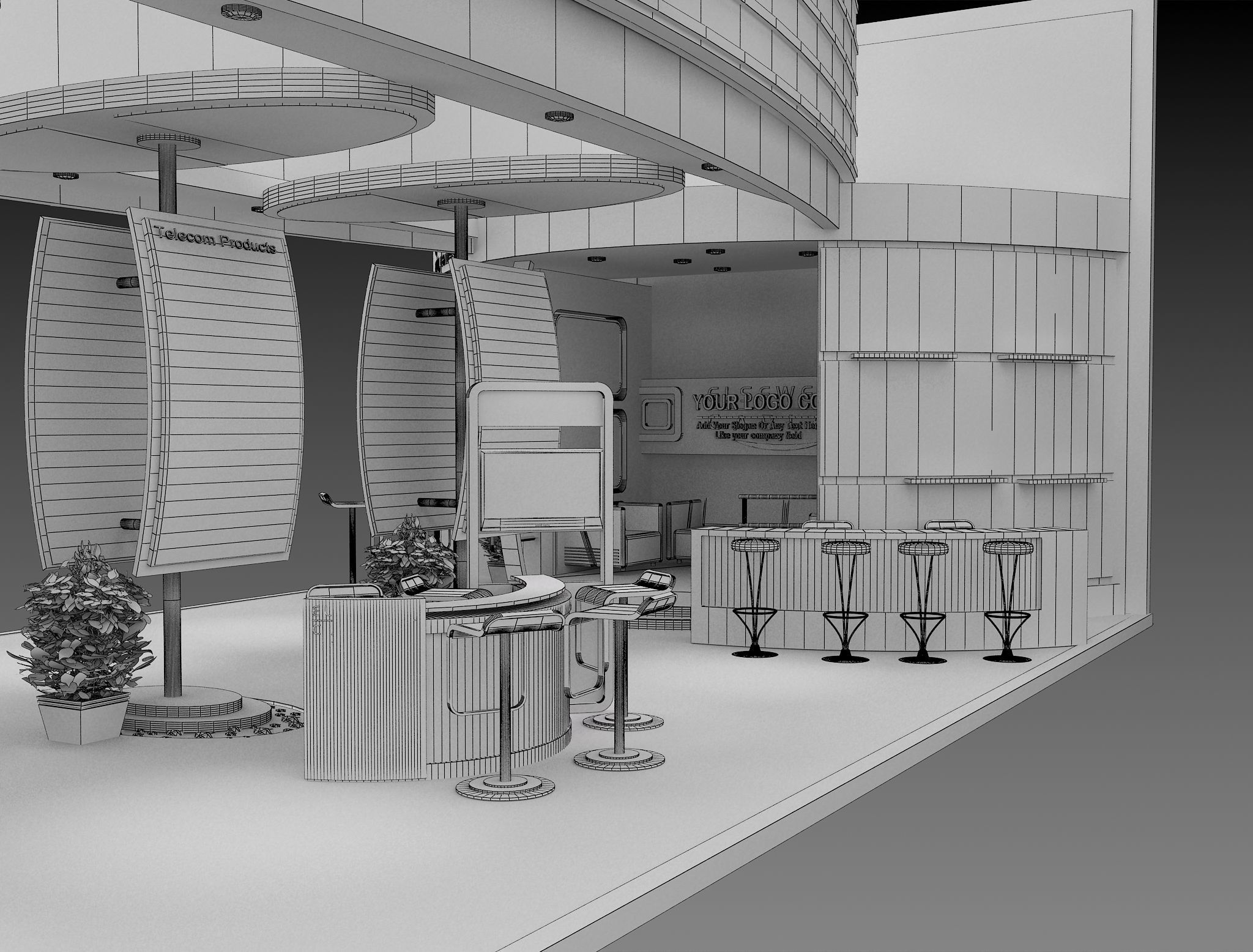 Booth Exhibition Stand a495b 3D model_23