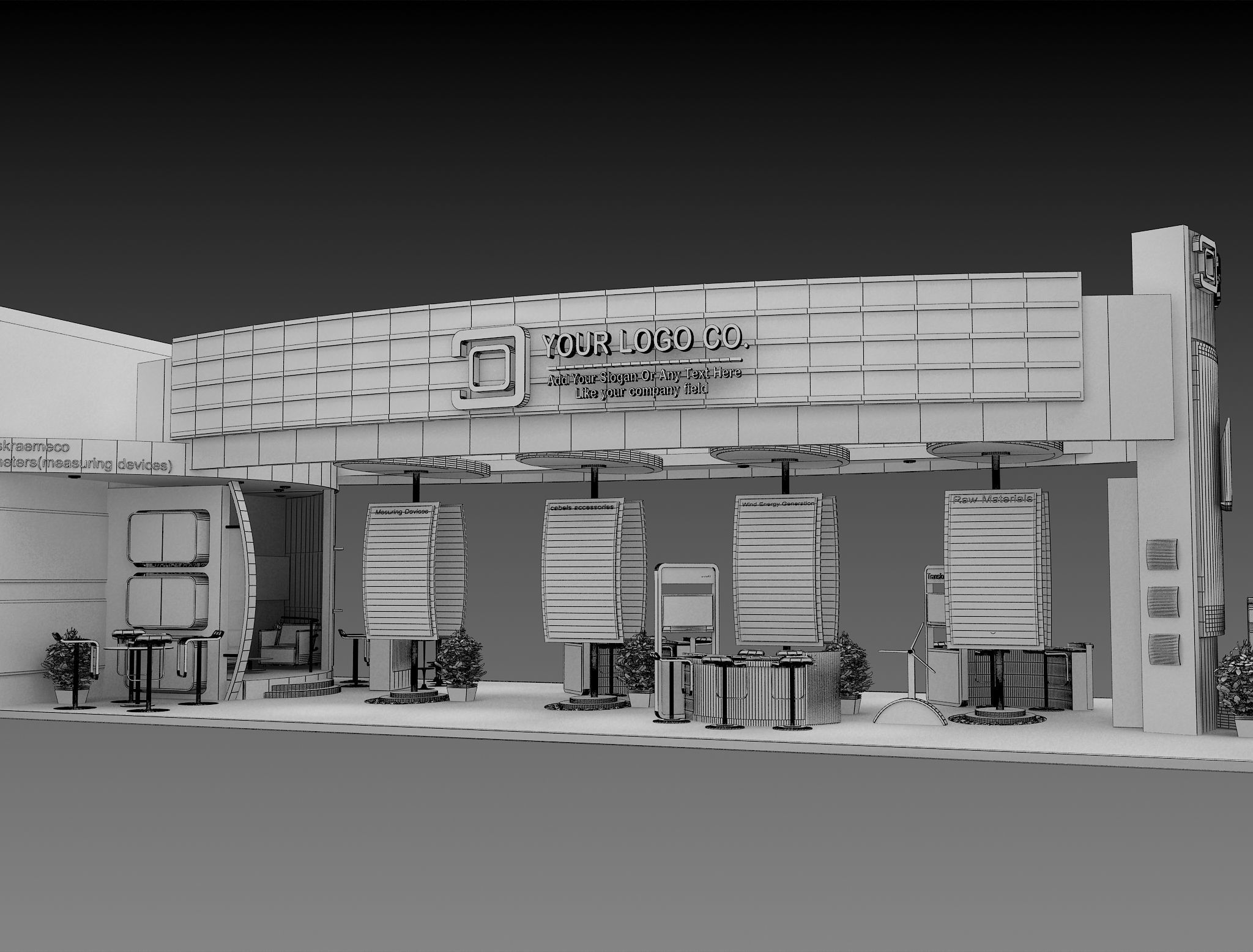 Booth Exhibition Stand a495b 3D model_21