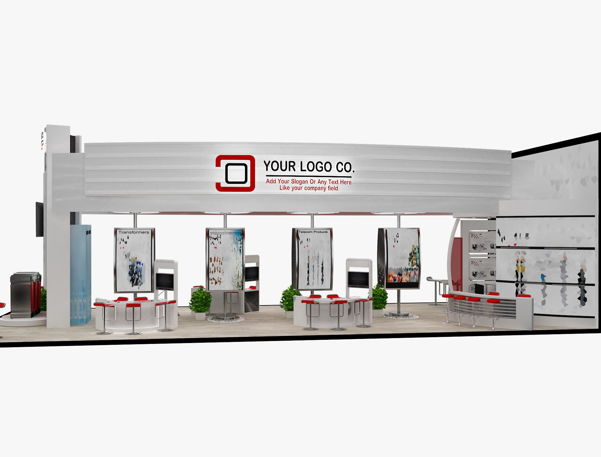 Booth Exhibition Stand a495b 3D model_8