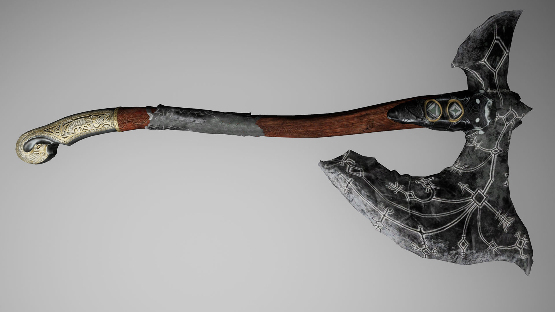 God Of War kratos Low-poly 3D model_14