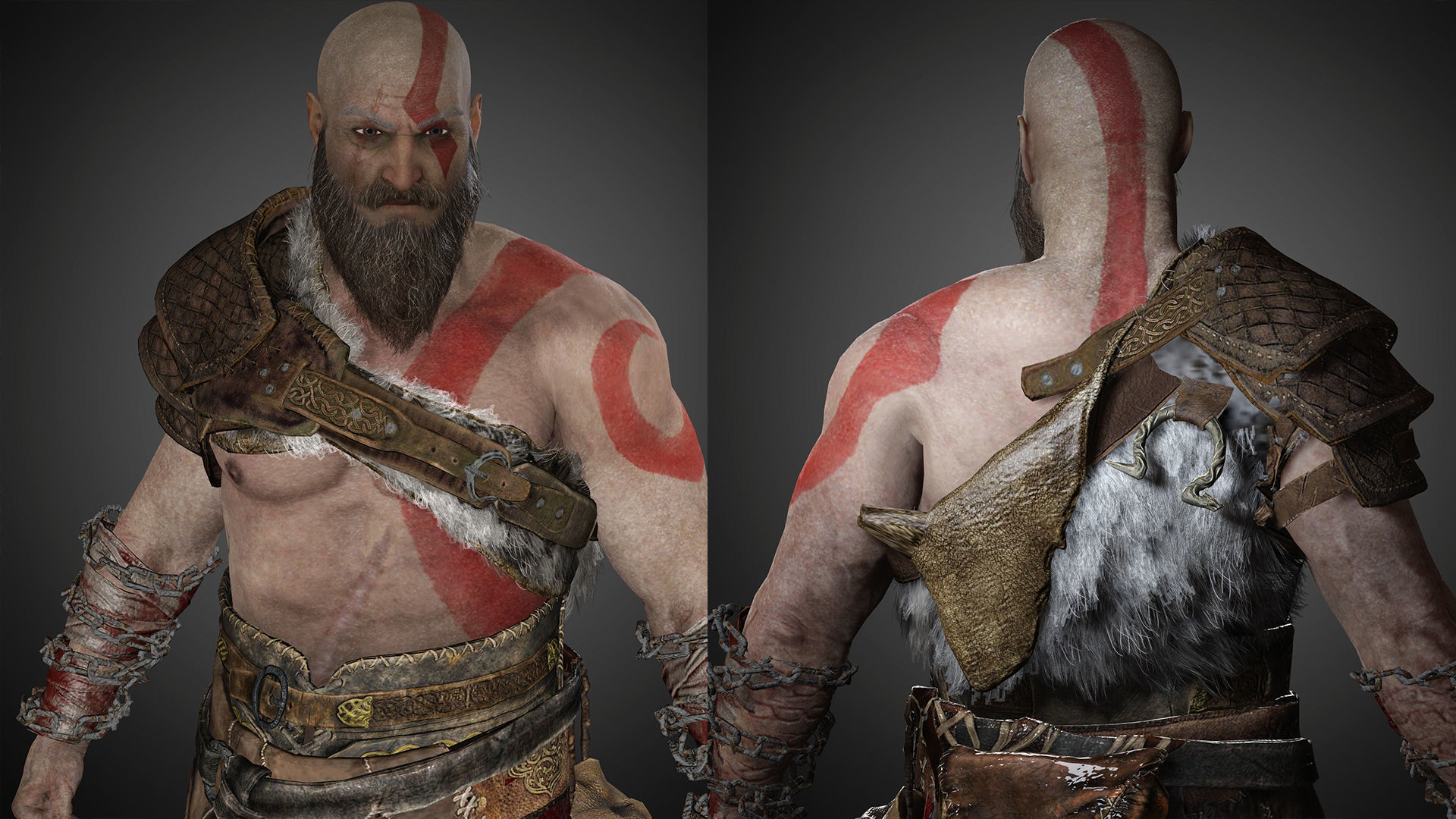 God Of War kratos Low-poly 3D model_2