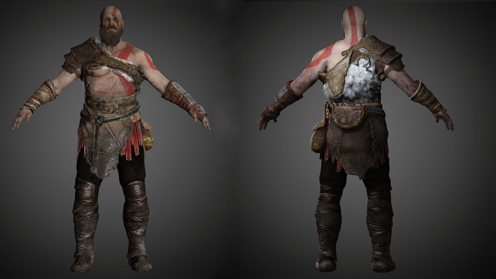 God Of War kratos Low-poly 3D model_4