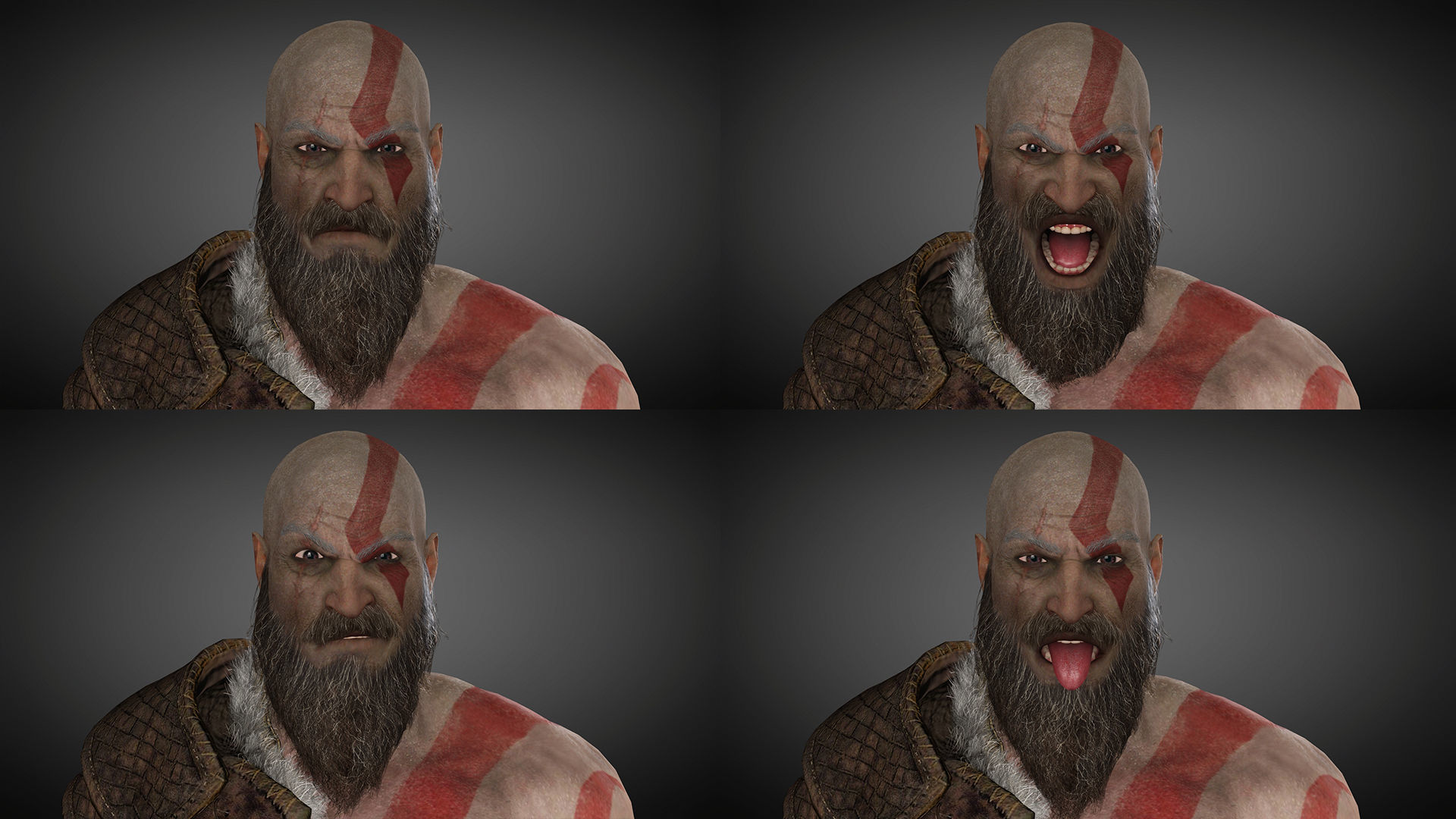 God Of War kratos Low-poly 3D model_3
