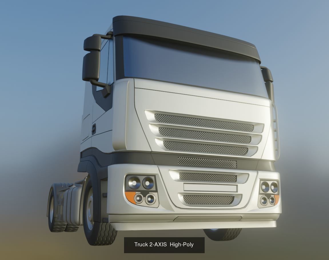 2-Axis Truck High and Low-Poly Version 3D Model Collection_5