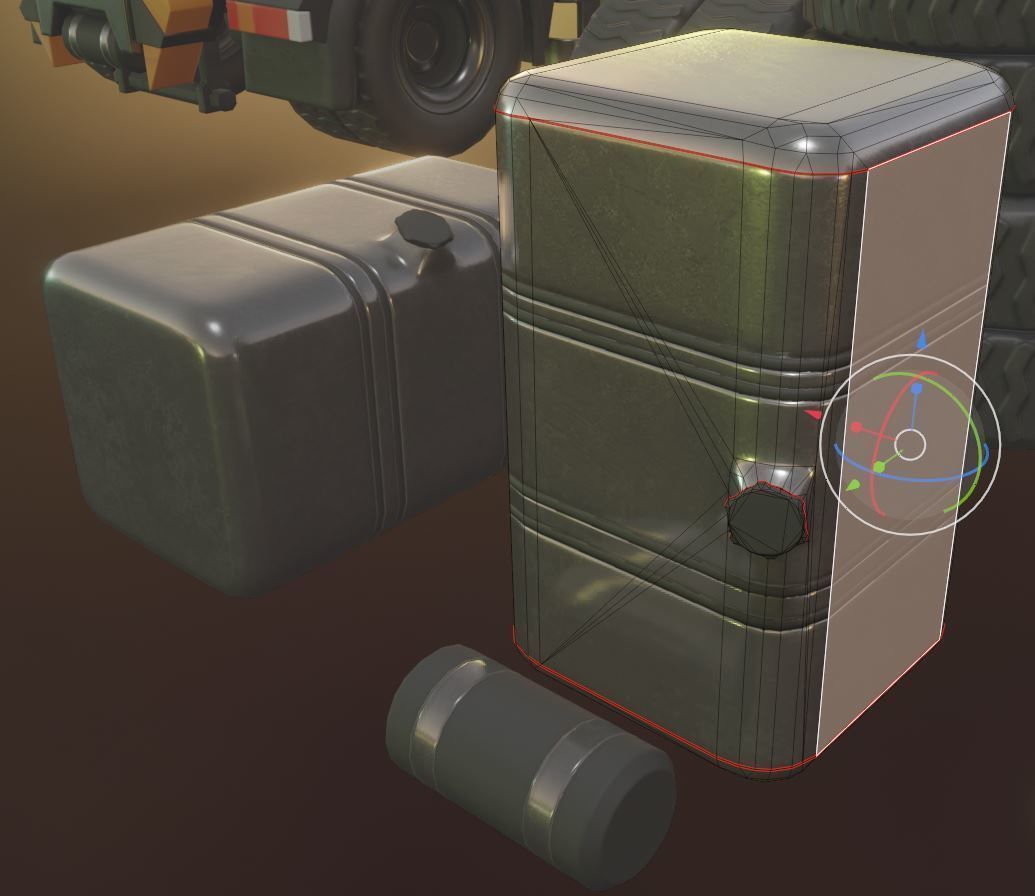 2-Axis Truck High and Low-Poly Version 3D Model Collection_9