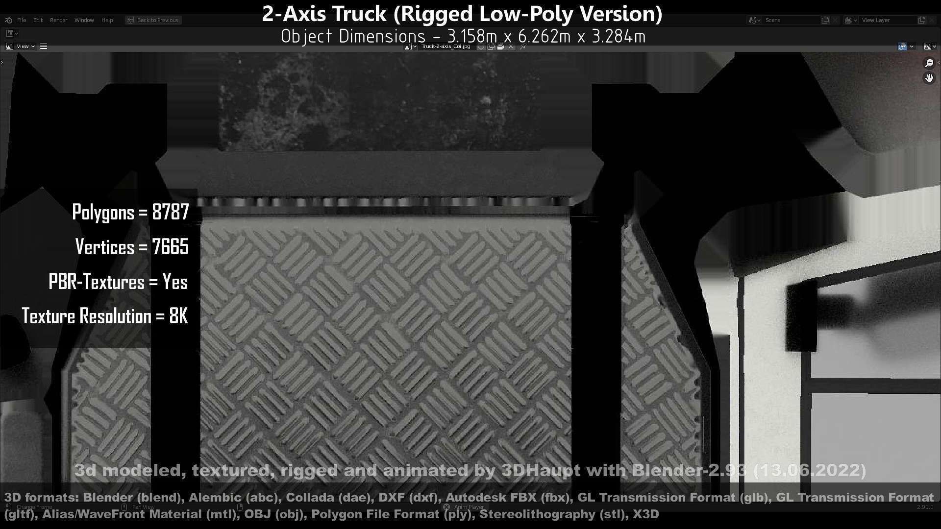 2-Axis Truck High and Low-Poly Version 3D Model Collection_91
