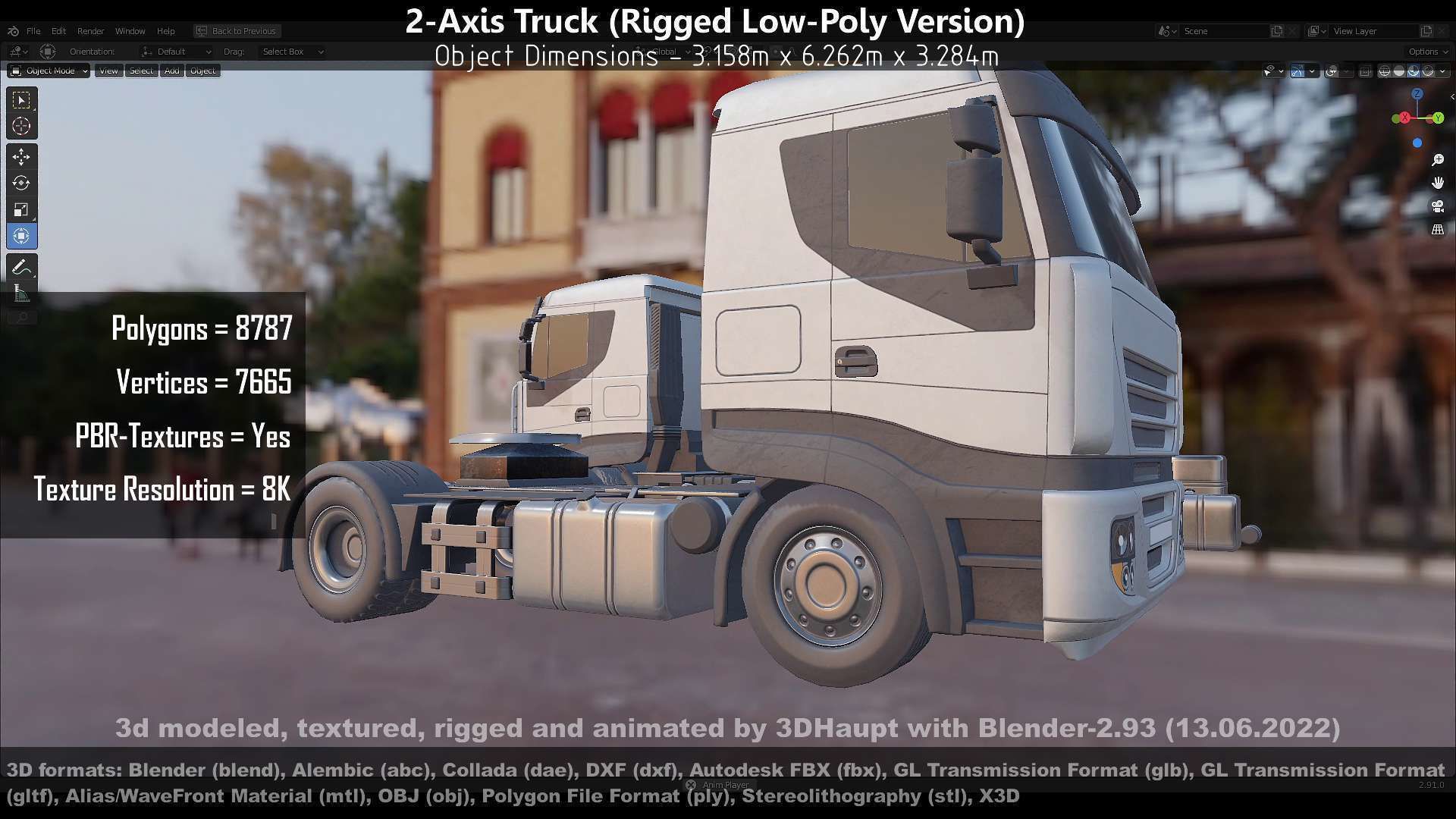 2-Axis Truck High and Low-Poly Version 3D Model Collection_39