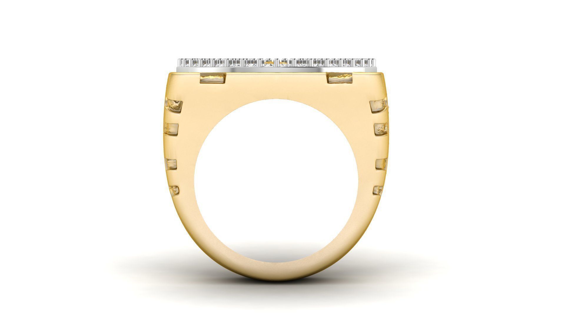 Coin 50 Pesos Mexican Gold Nugget RING  3D print model_1