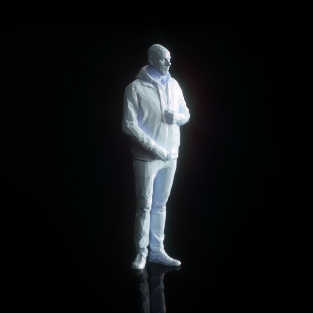 Male Closing Jacket Low-poly 3D model_1