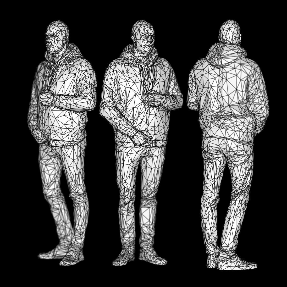 Male Closing Jacket Low-poly 3D model_4