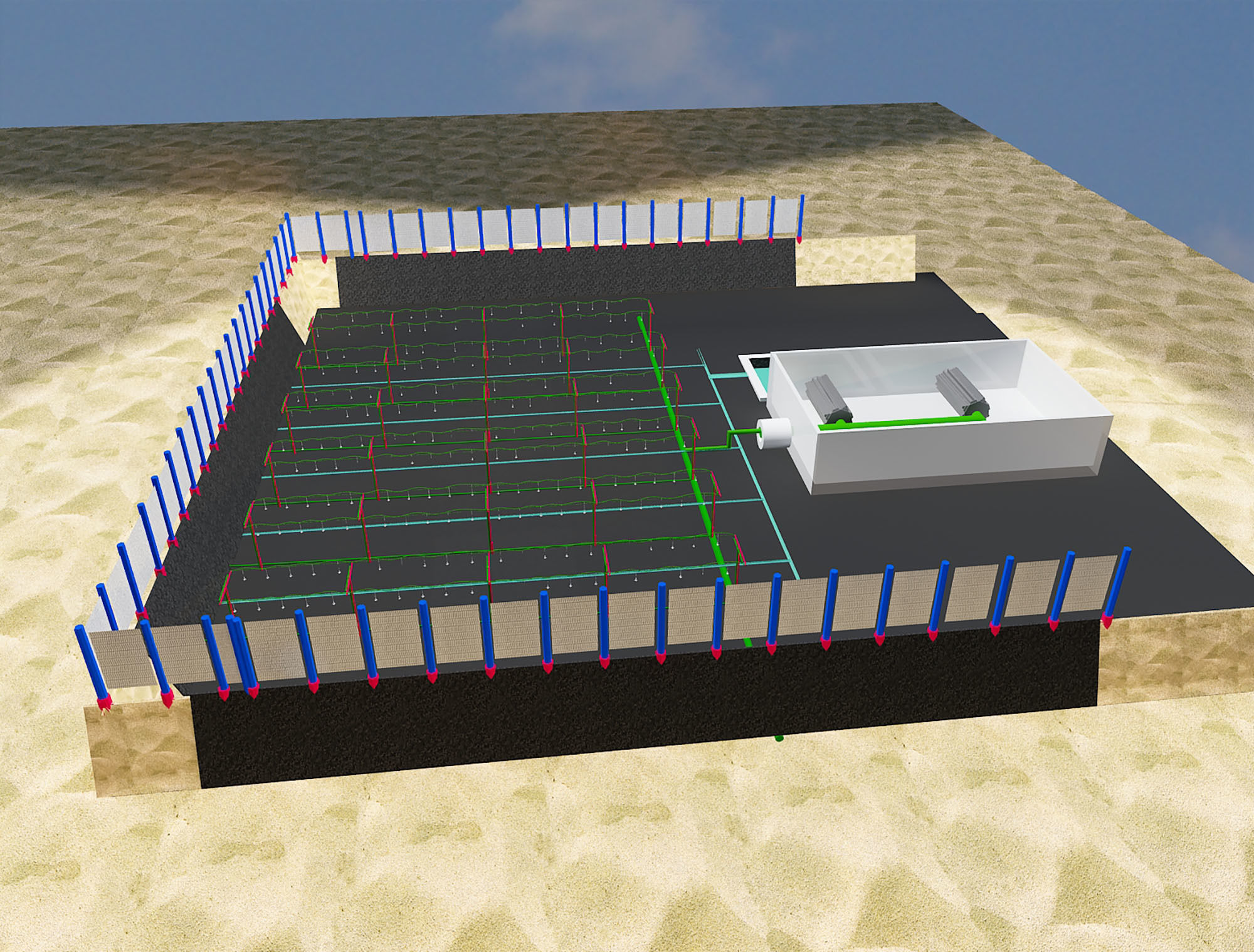 Desert water treatment plant a498 3D model_2
