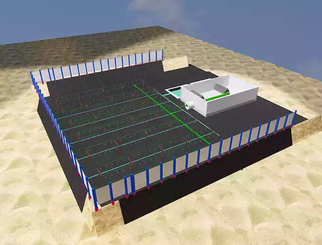 Desert water treatment plant a498 3D model