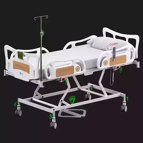 Icu Bed Rigged Hospital Equipment 12 3D model