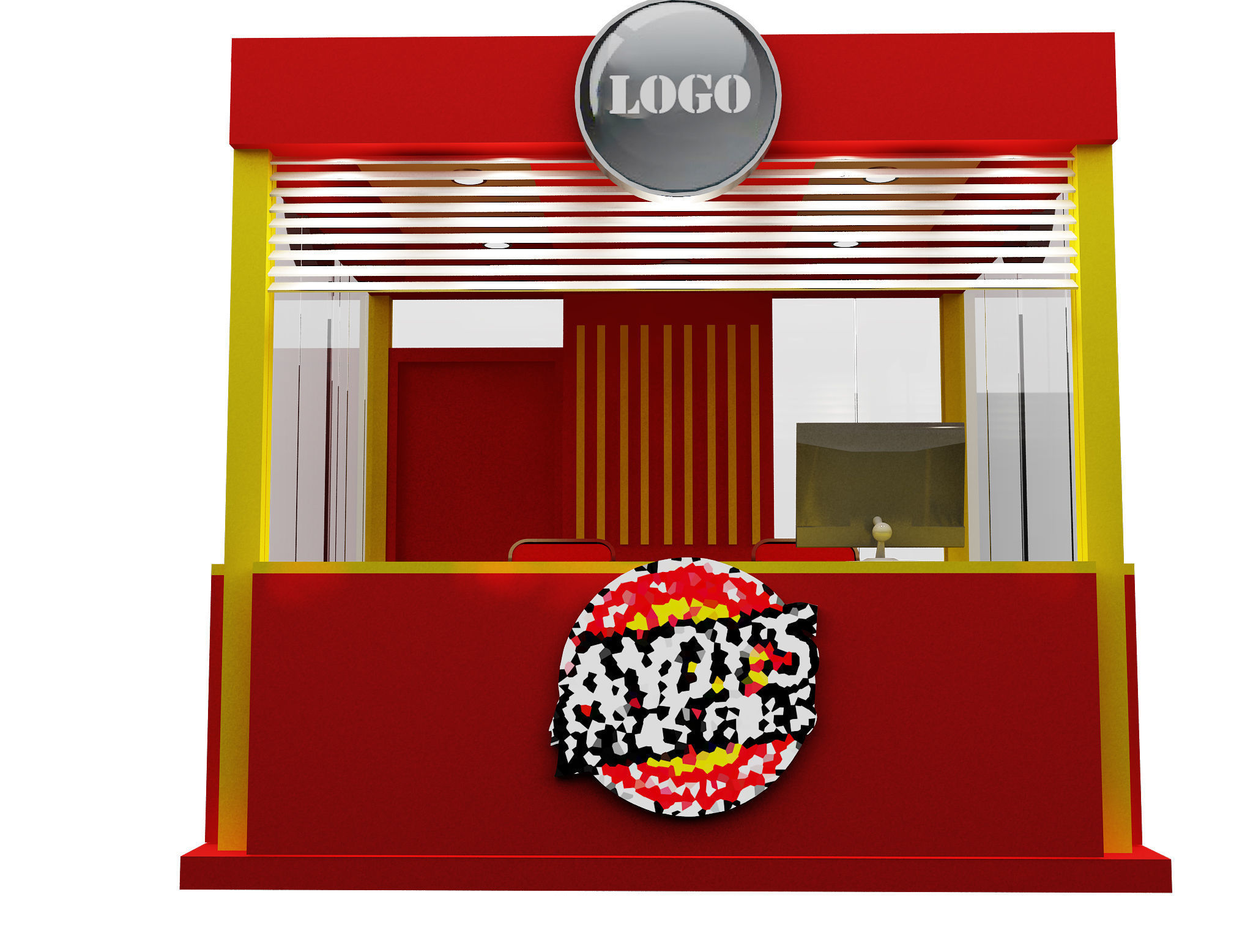 Booth Exhibition Stand a499a  3D model_4