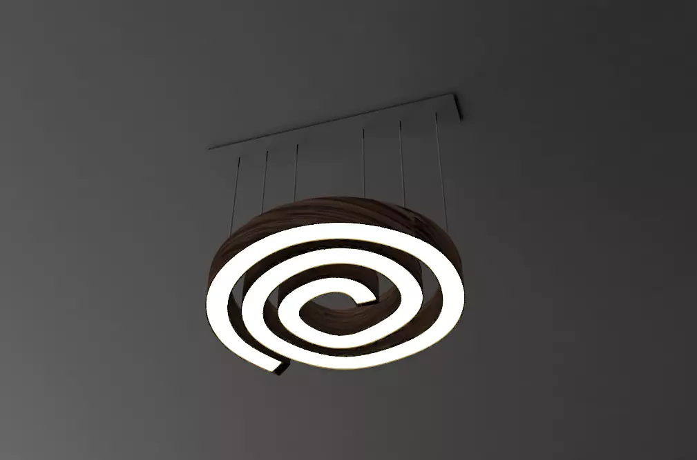 Spiral ceiling lamp Free 3D model