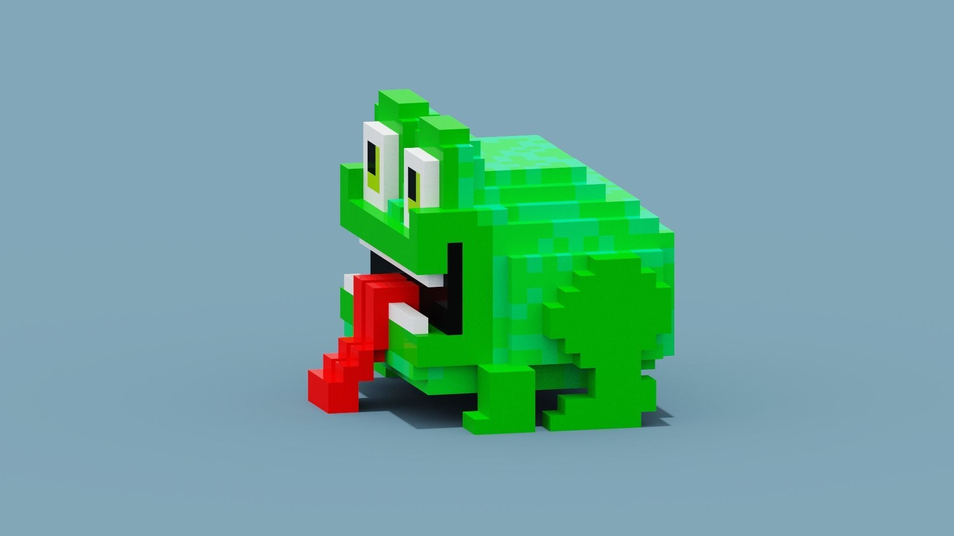 Voxel Frog Low-poly 3D model_1