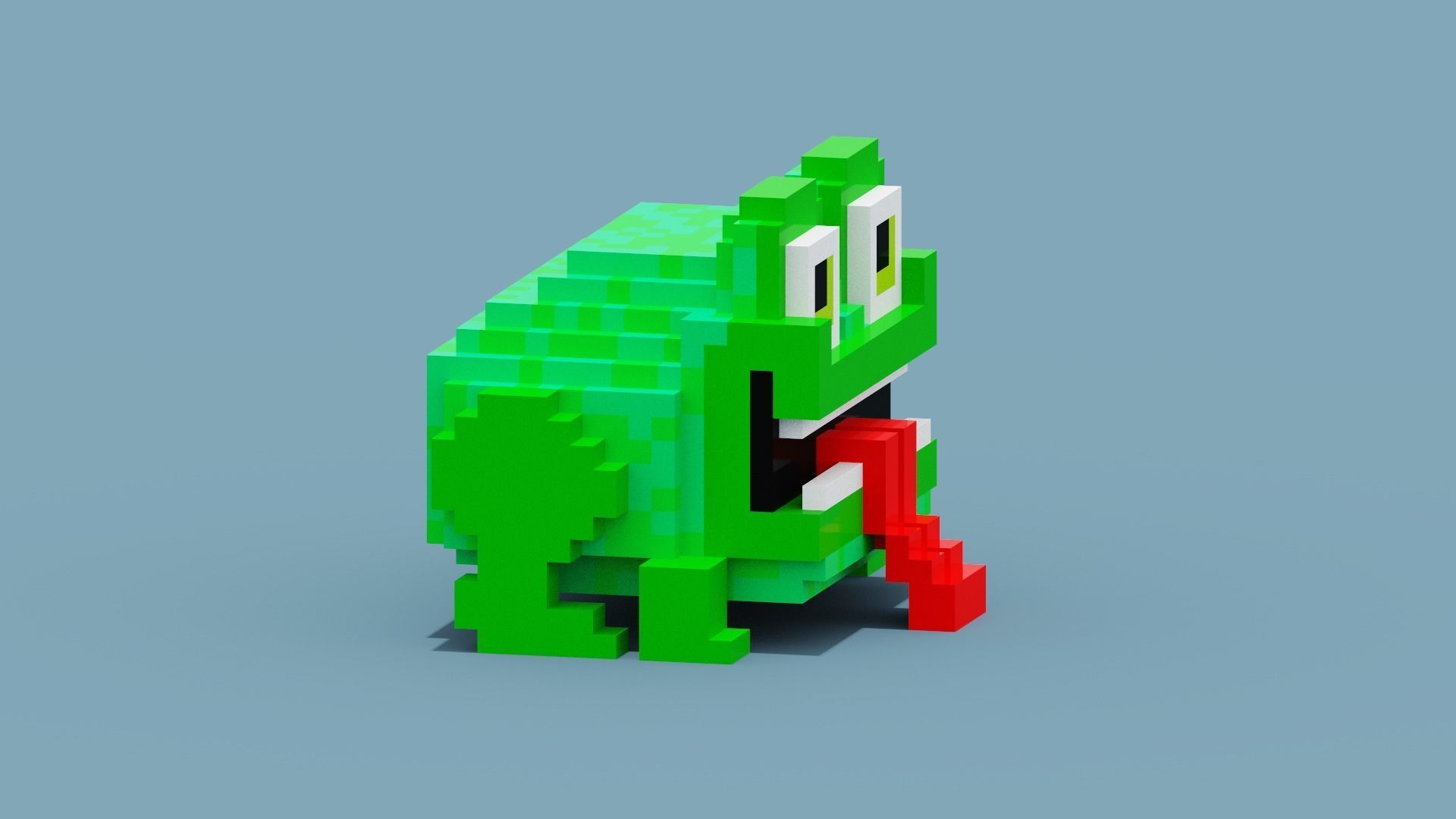 Voxel Frog Low-poly 3D model_8