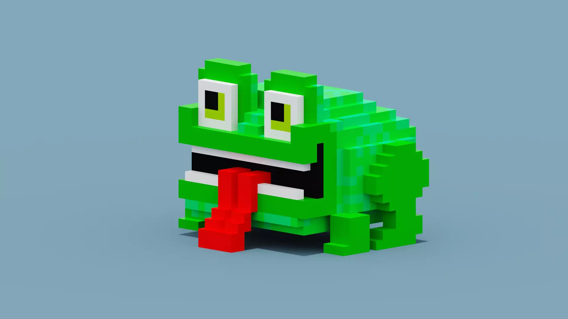 Voxel Frog Low-poly 3D model_0