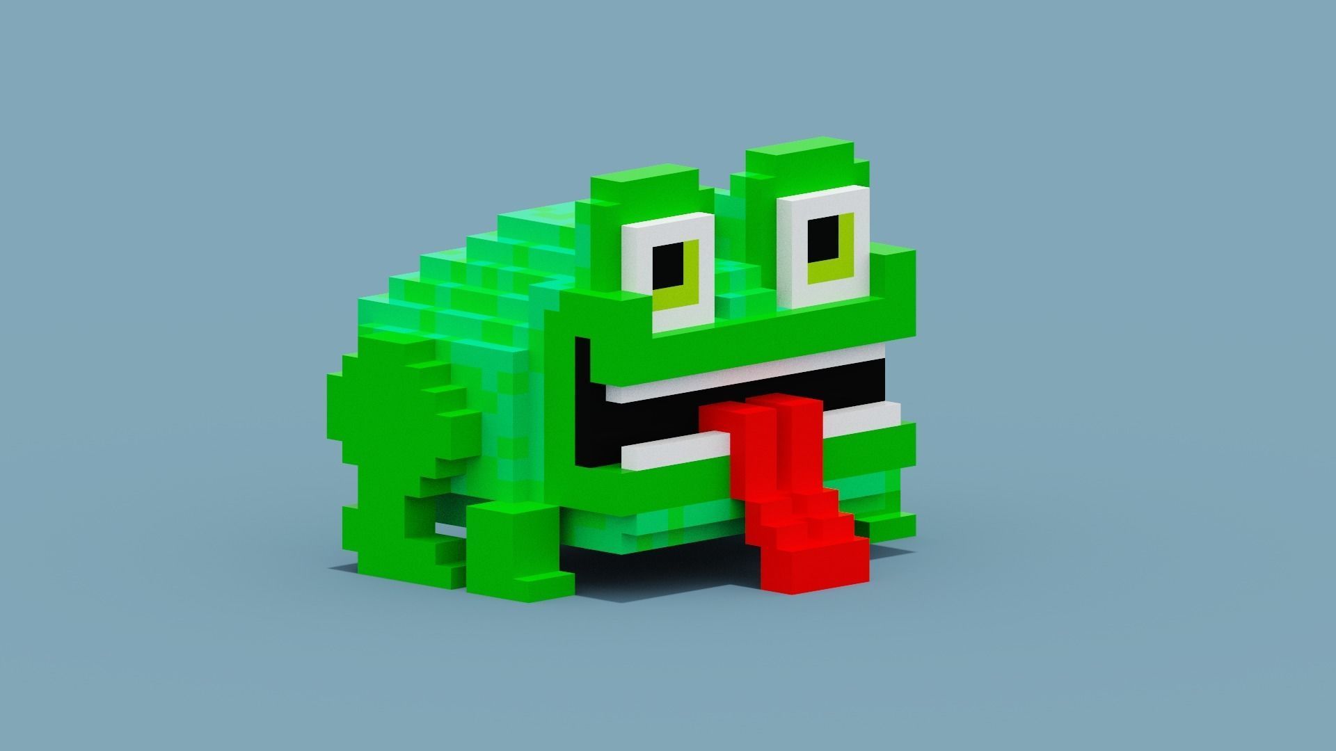 Voxel Frog Low-poly 3D model_9