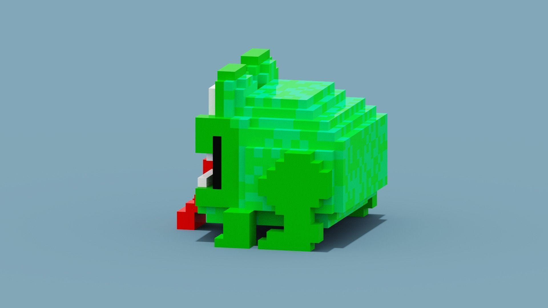 Voxel Frog Low-poly 3D model_2