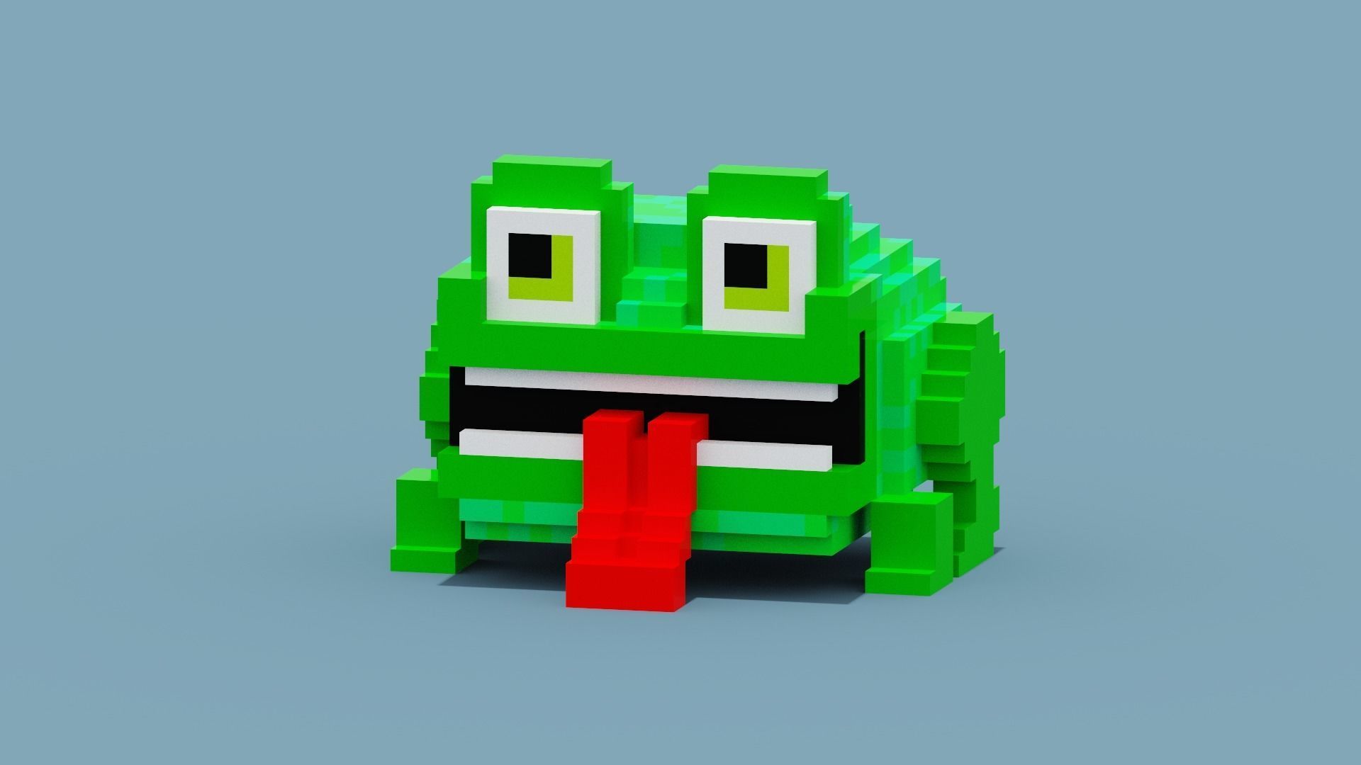 Voxel Frog Low-poly 3D model_11