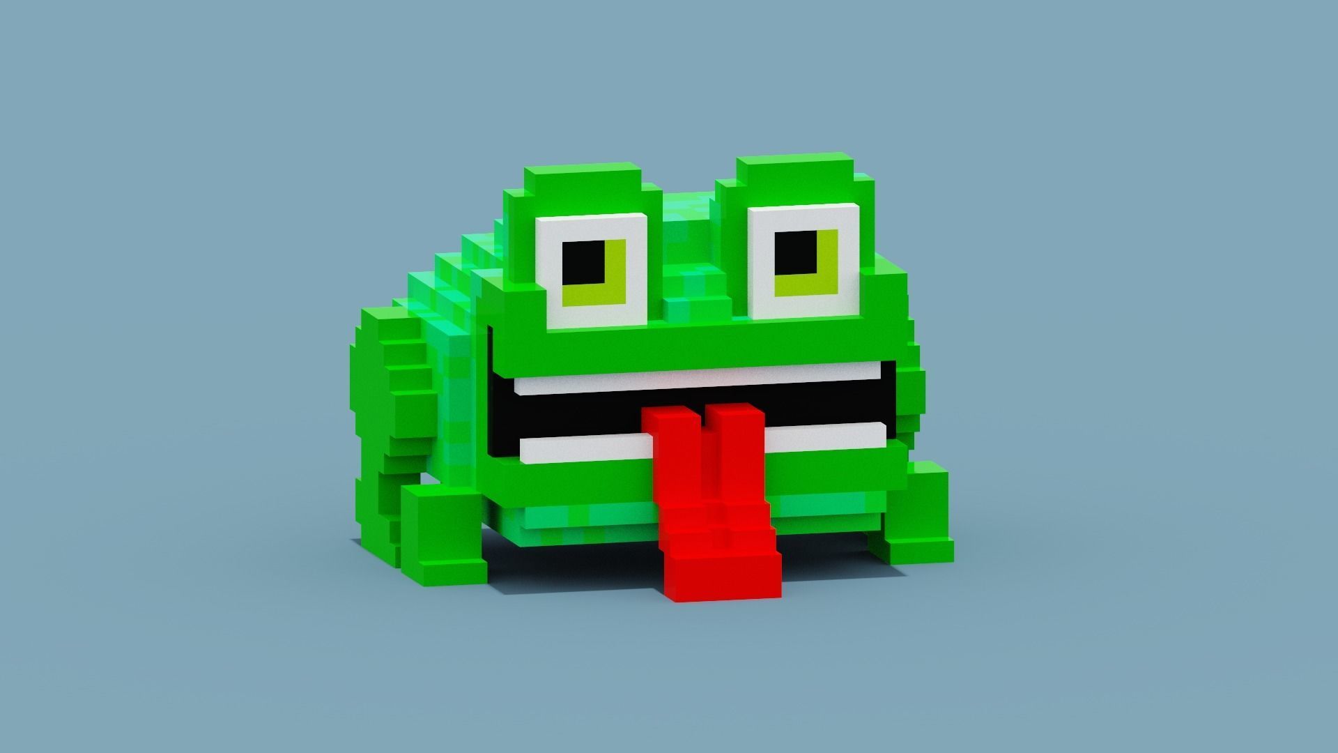 Voxel Frog Low-poly 3D model_10