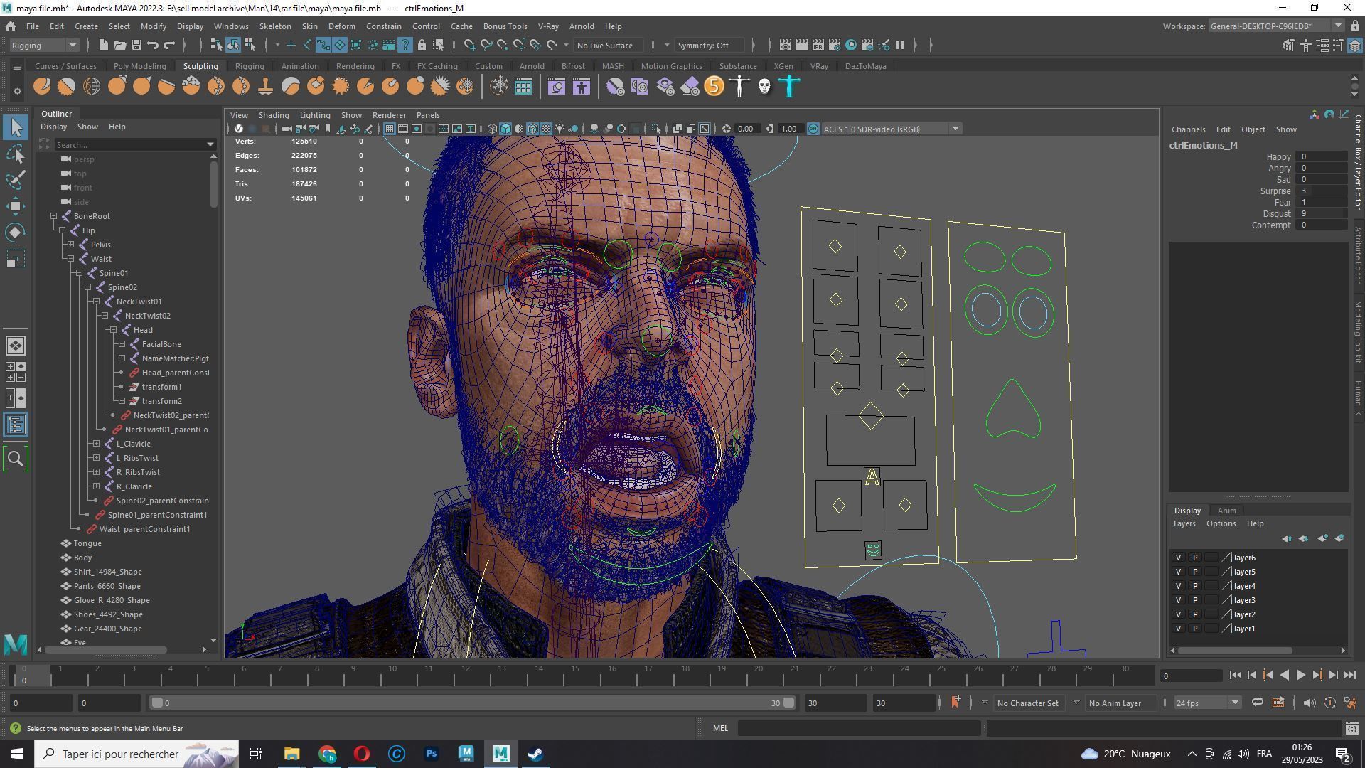 Realistic survival man scifi Low-poly 3D model_17
