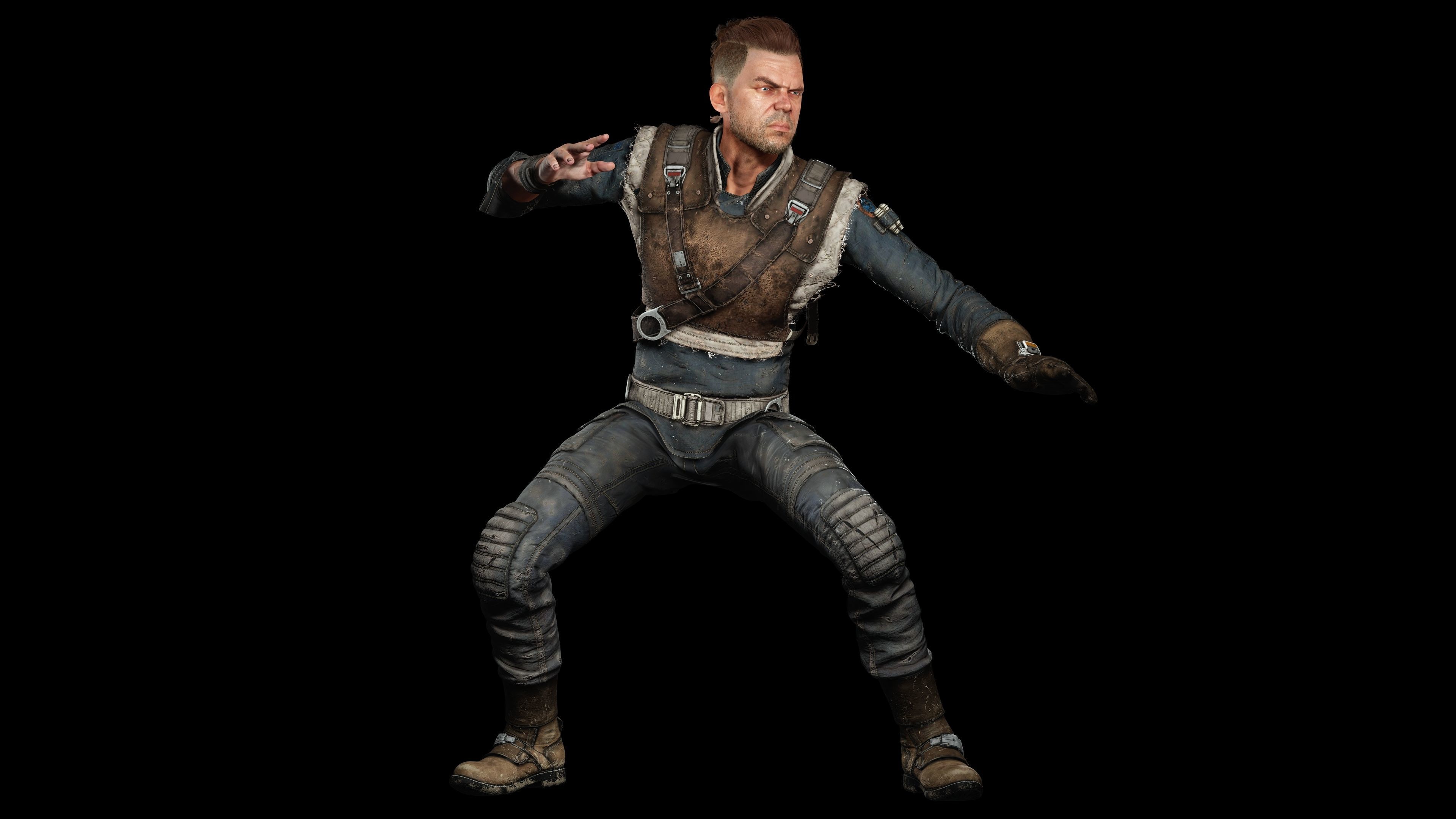 Realistic survival man scifi Low-poly 3D model_3