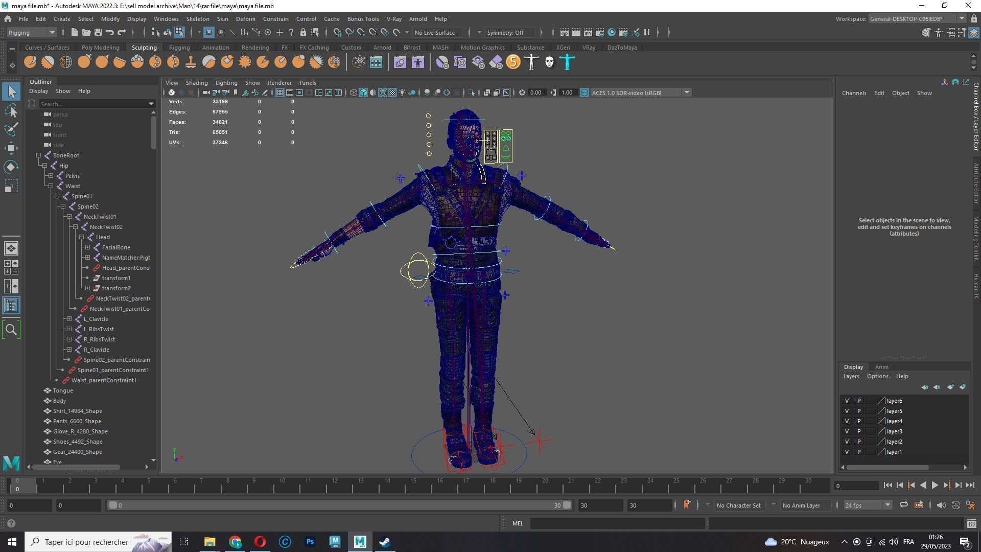 Realistic survival man scifi Low-poly 3D model_16