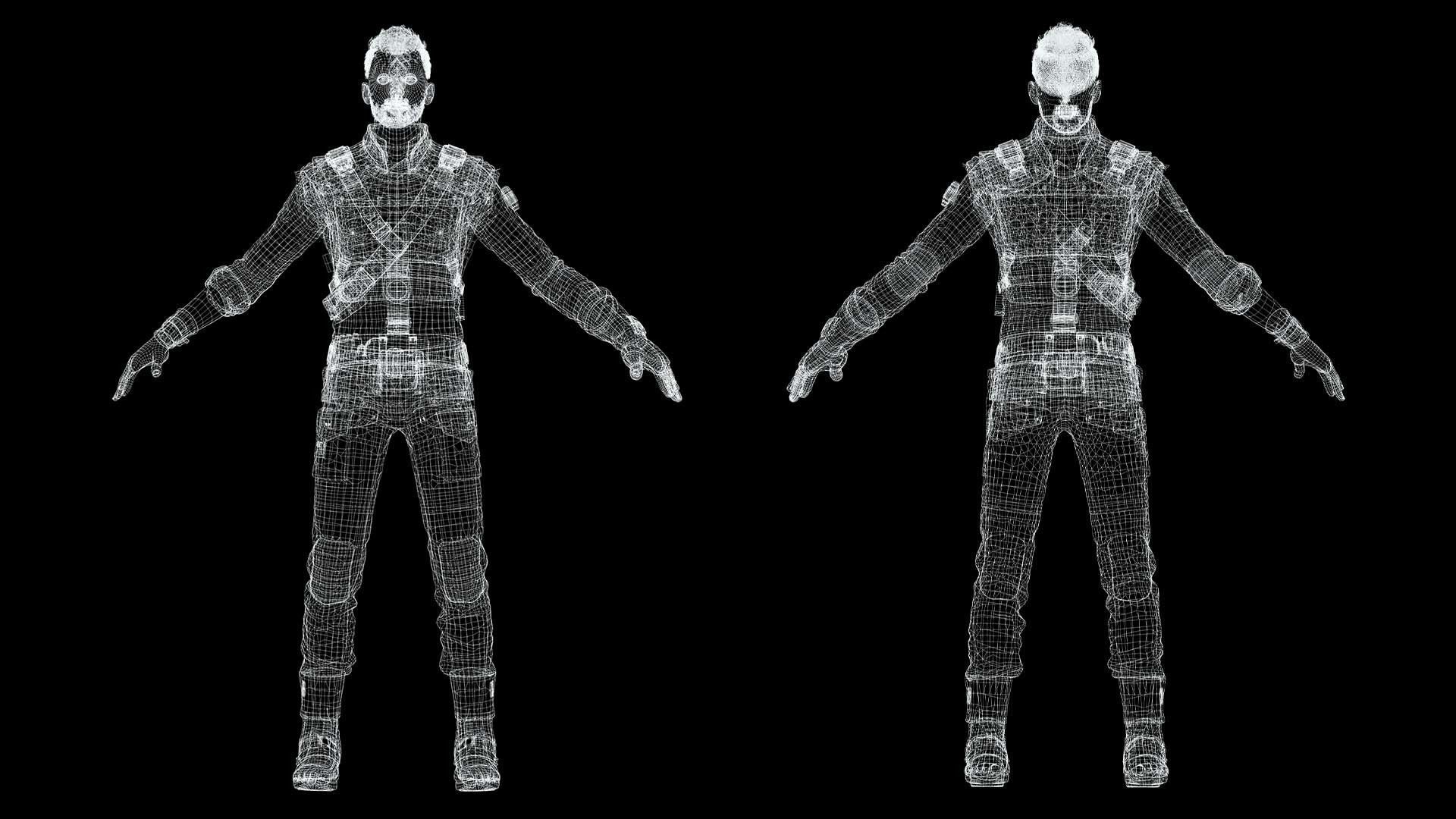 Realistic survival man scifi Low-poly 3D model_12