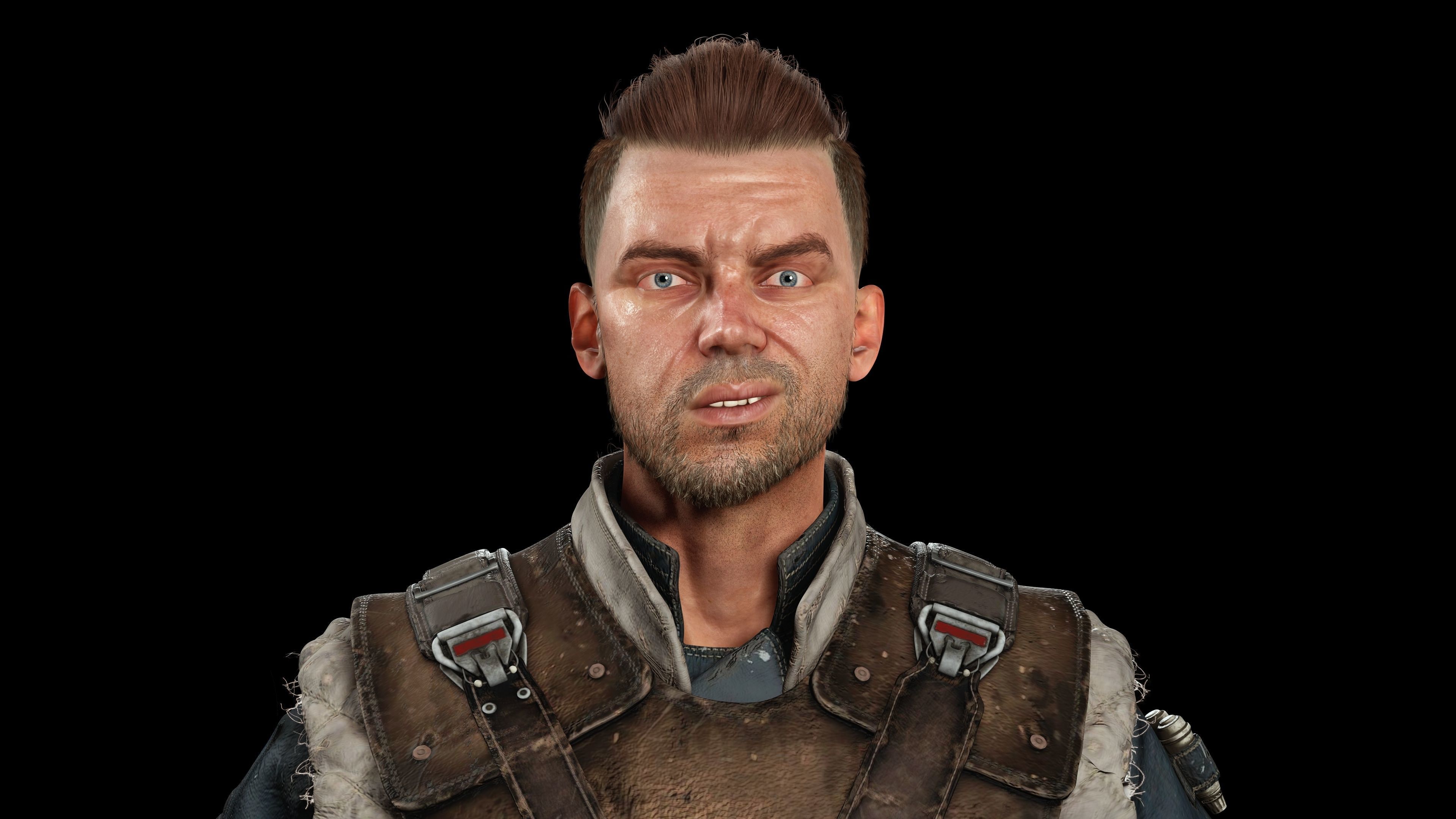Realistic survival man scifi Low-poly 3D model_7