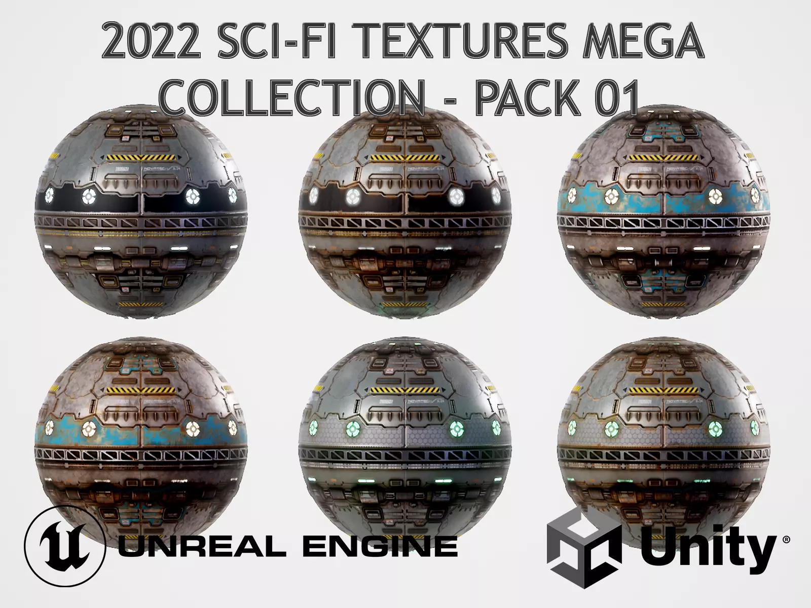 PBR Sci-Fi Texture Pack 01 Low-poly 3D model_0