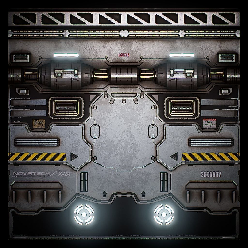 PBR Sci-Fi Texture Pack 01 Low-poly 3D model_2
